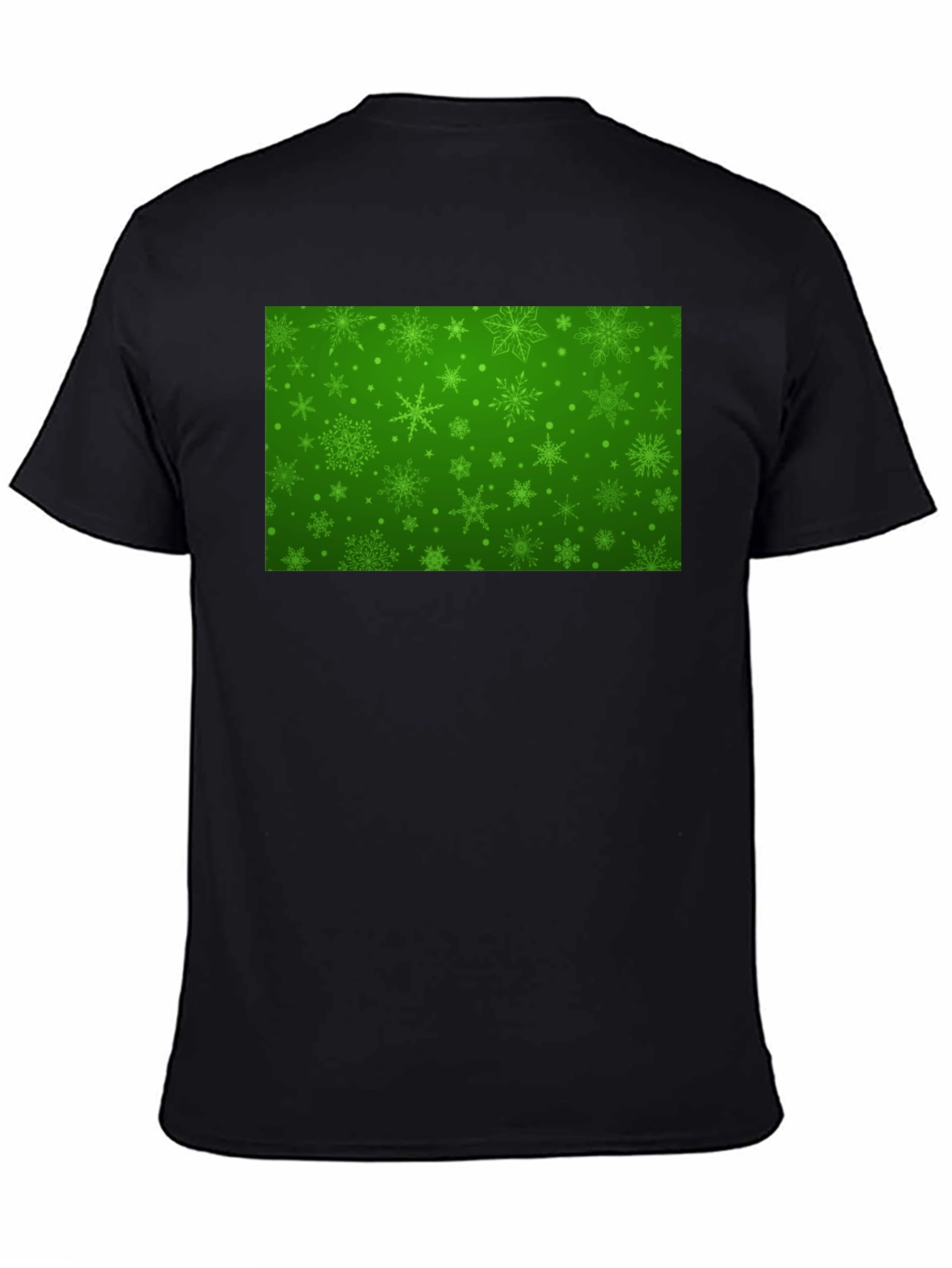 Festive Green Snowflake Pattern T-Shirt