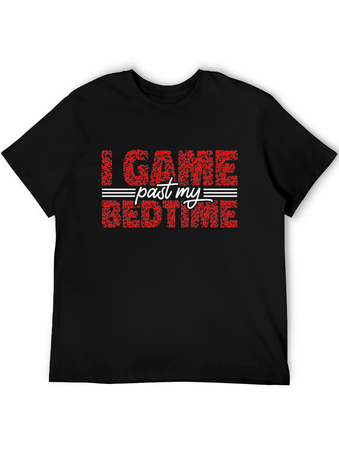 I Game Past My Bedtime Black T-Shirt