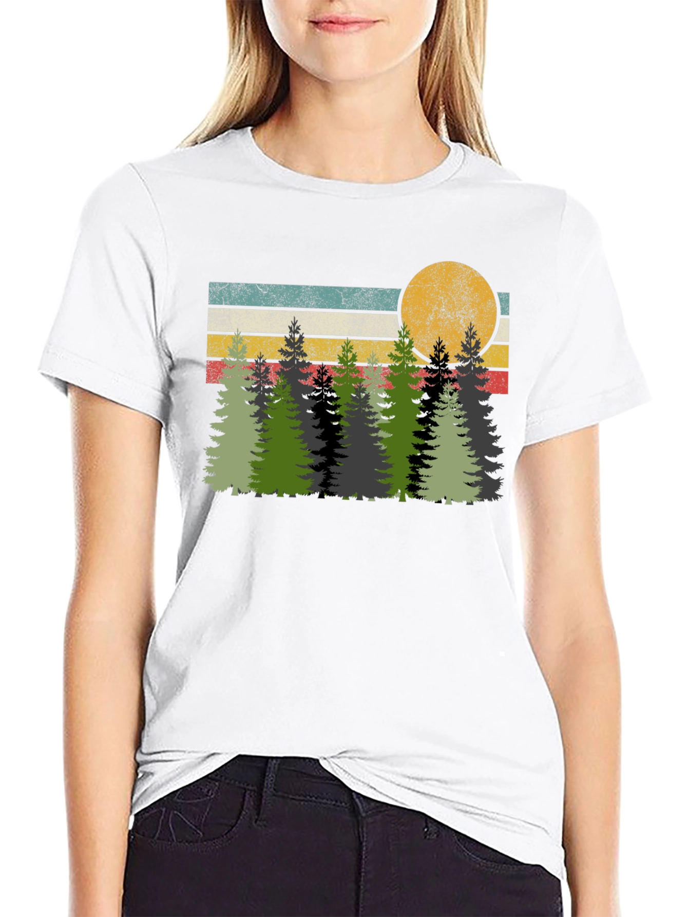Retro Forest T-Shirt - Nature Inspired Graphic Tee