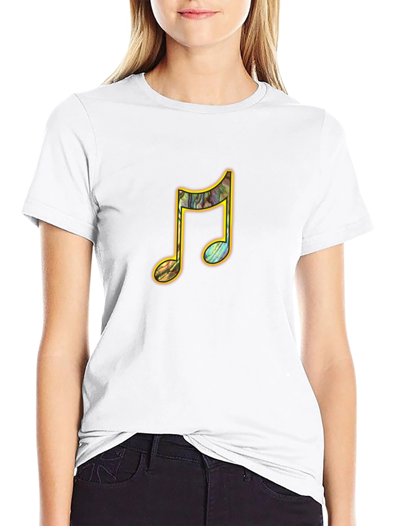 Musical Note Graphic Tee - Stylish Black T-Shirt