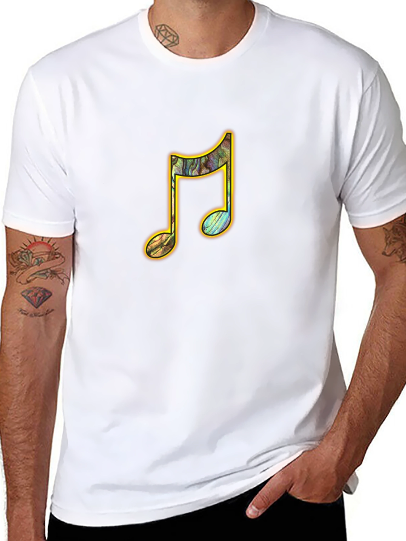 Musical Note Graphic Tee - Stylish Black T-Shirt