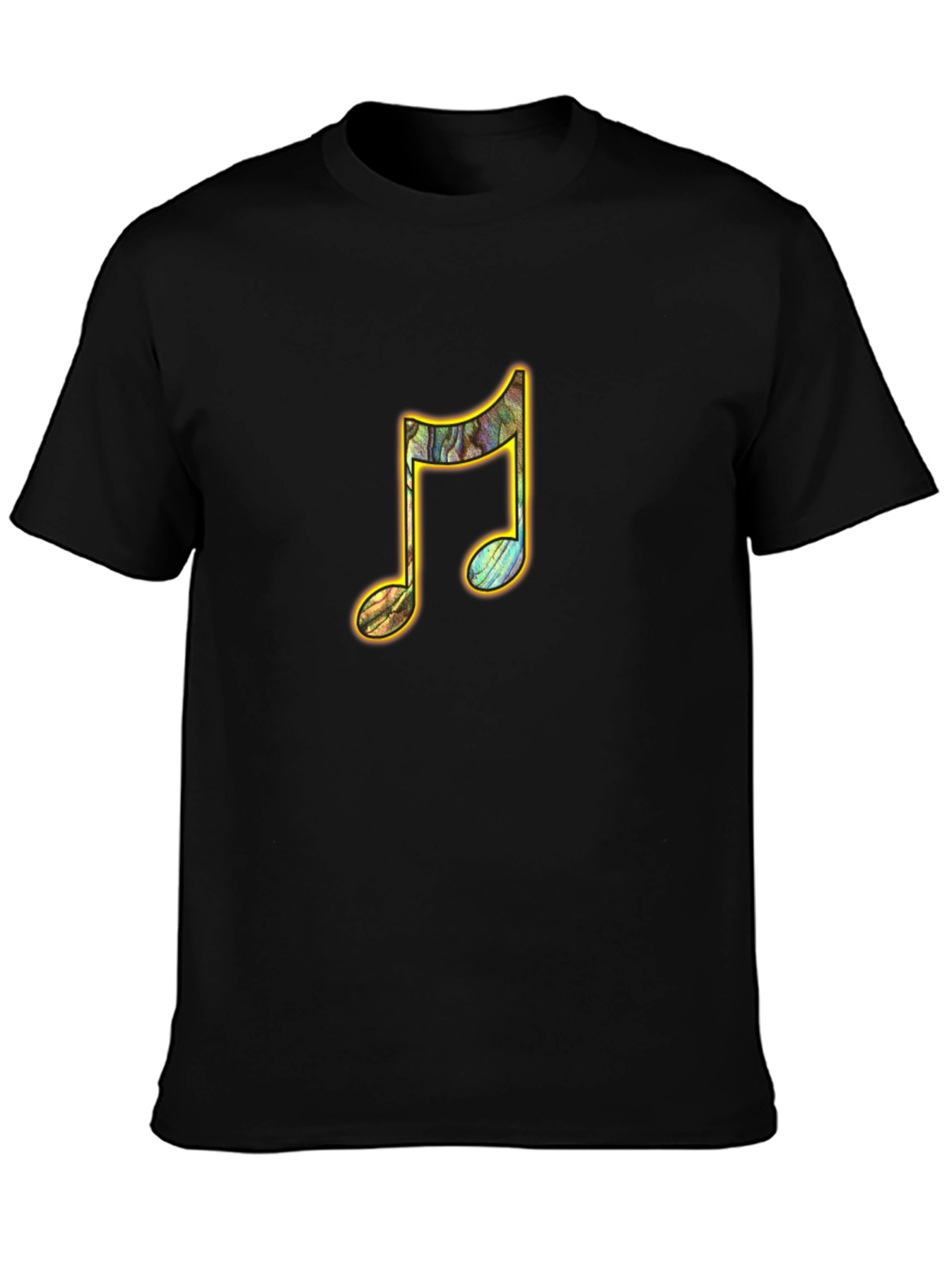 Musical Note Graphic Tee - Stylish Black T-Shirt