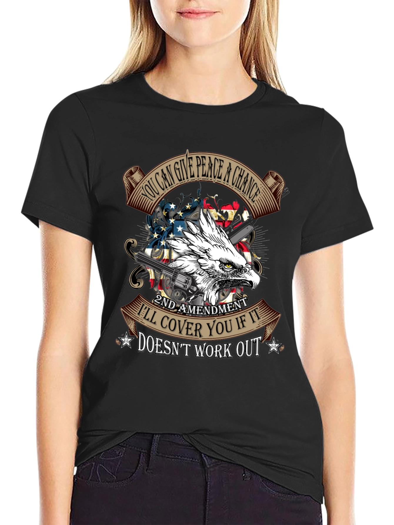 2nd Amendment Eagle T-Shirt: Peace & Protection