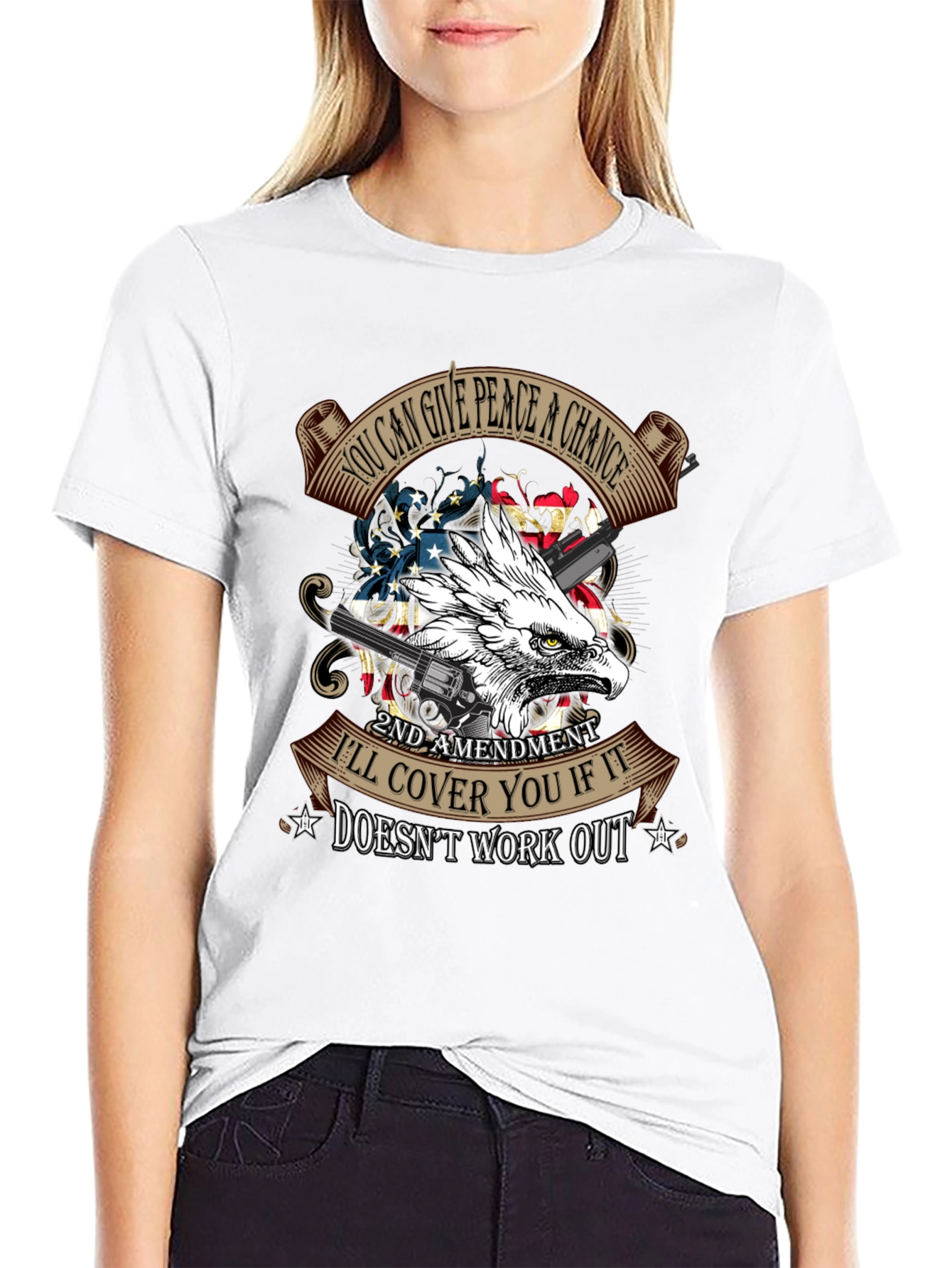 2nd Amendment Eagle T-Shirt: Peace & Protection