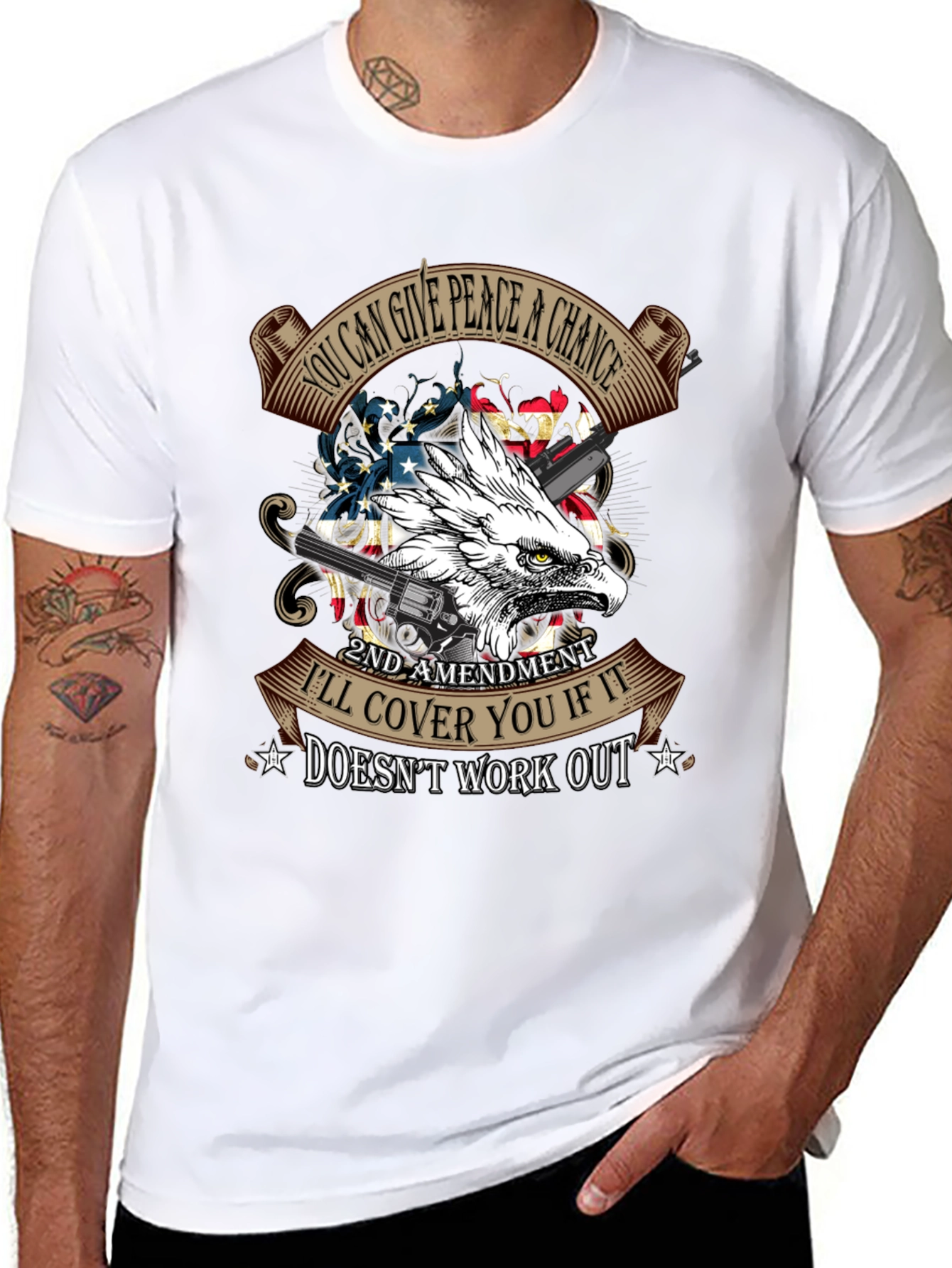 2nd Amendment Eagle T-Shirt: Peace & Protection