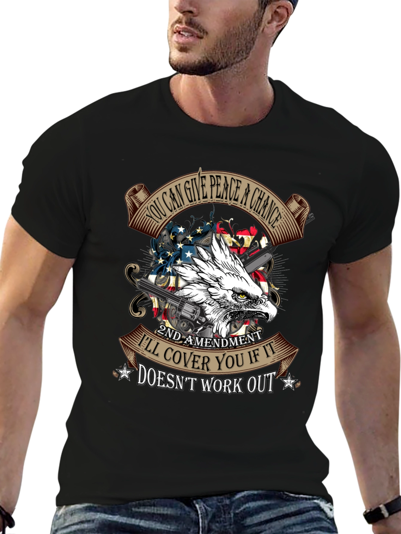 2nd Amendment Eagle T-Shirt: Peace & Protection