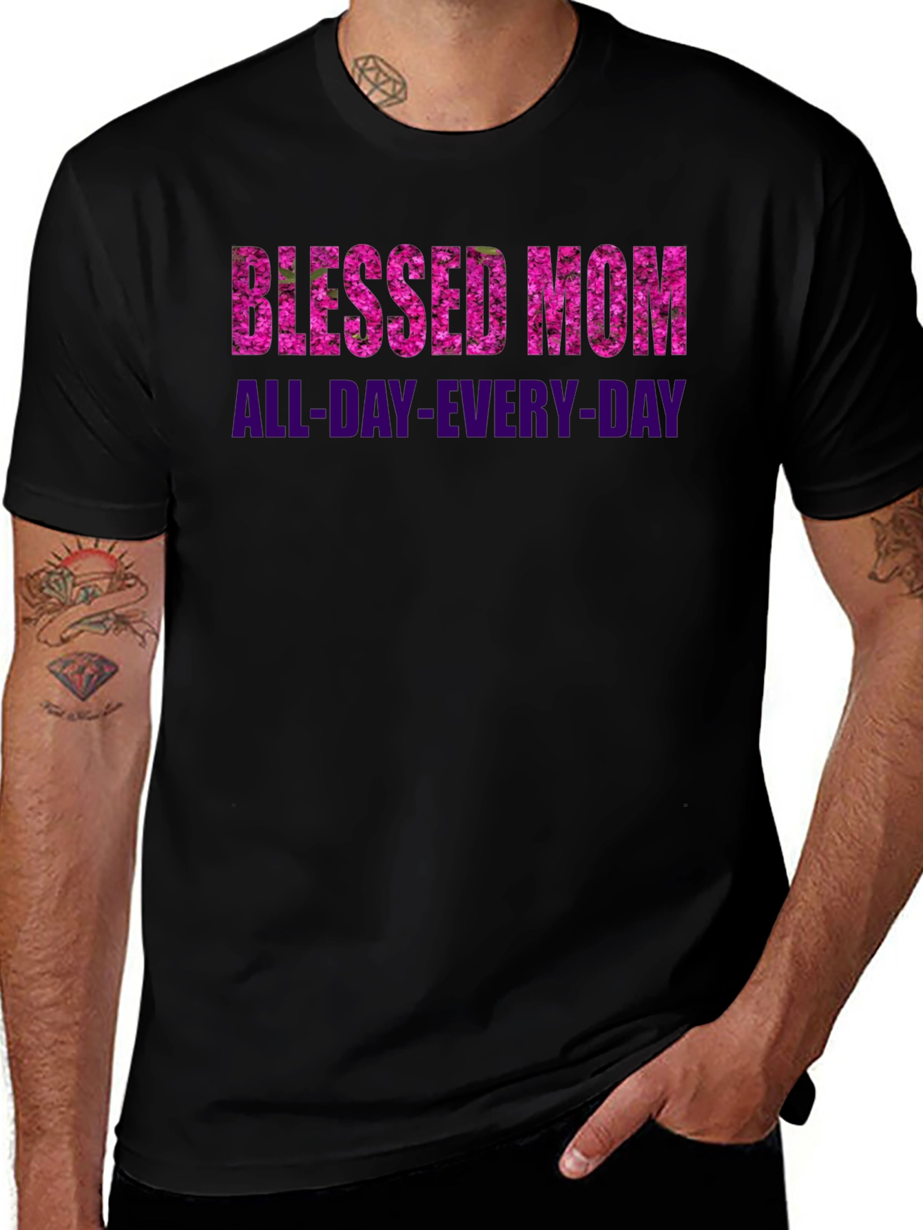 Blessed Mom All-Day-Every-Day Black T-Shirt