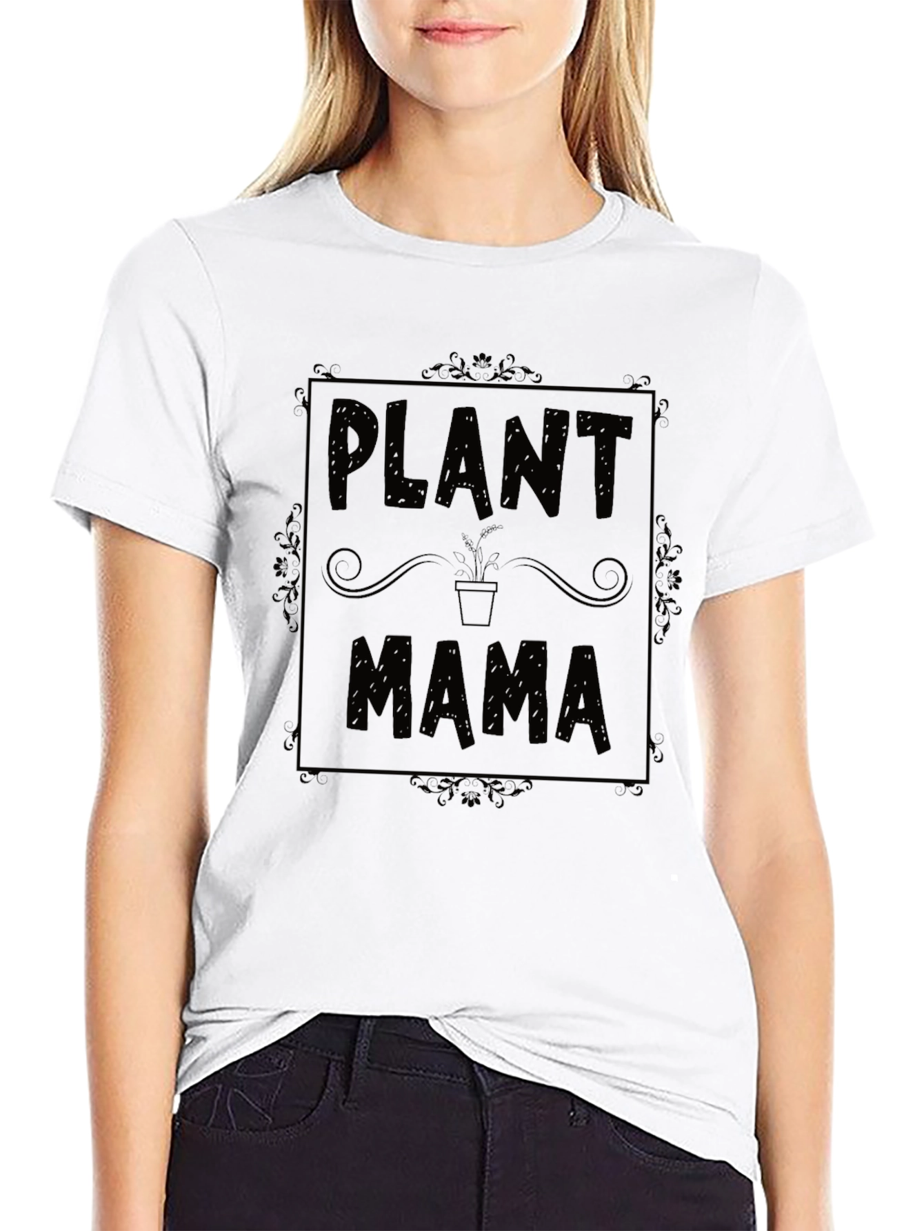 Plant Mama Graphic Tee - Black Cotton Shirt