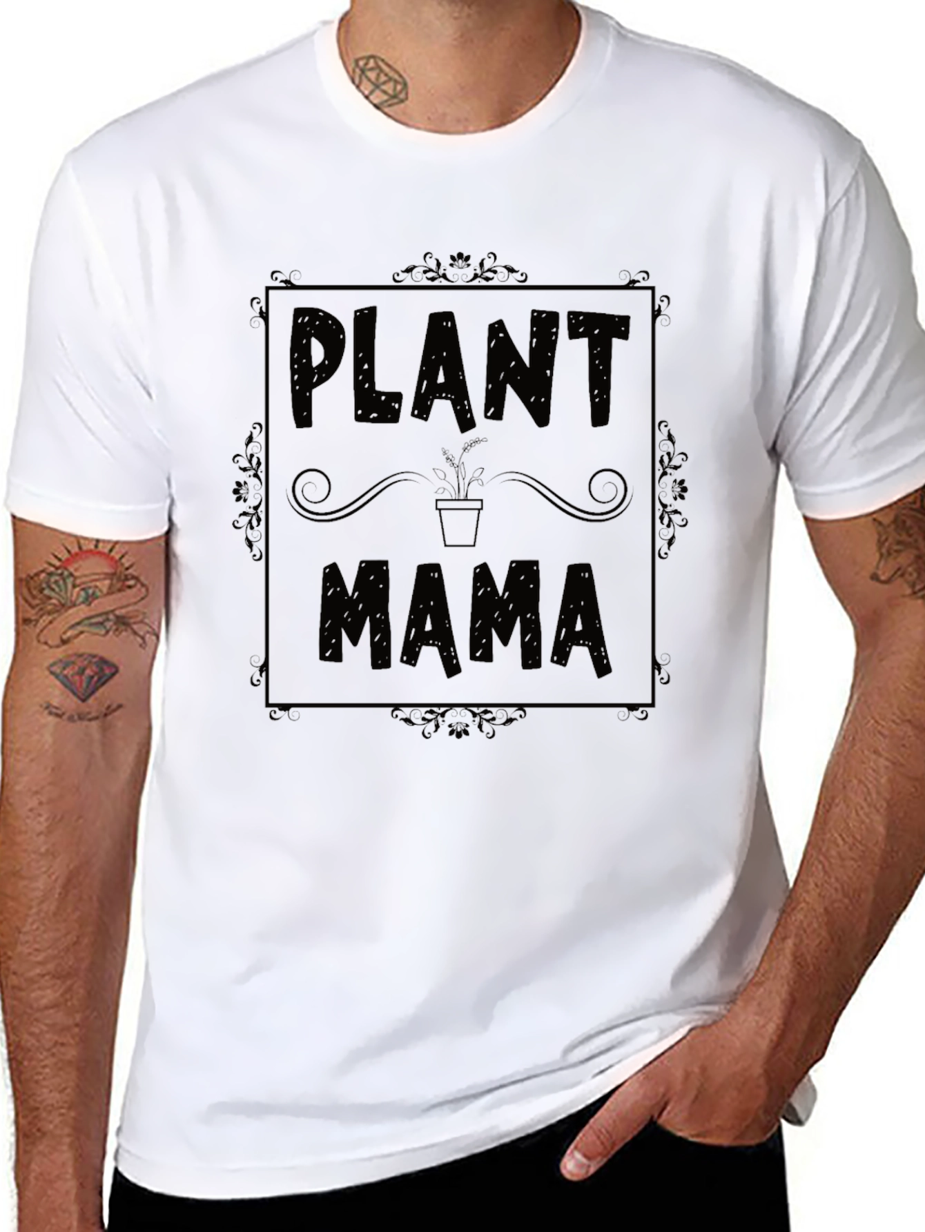 Plant Mama Graphic Tee - Black Cotton Shirt