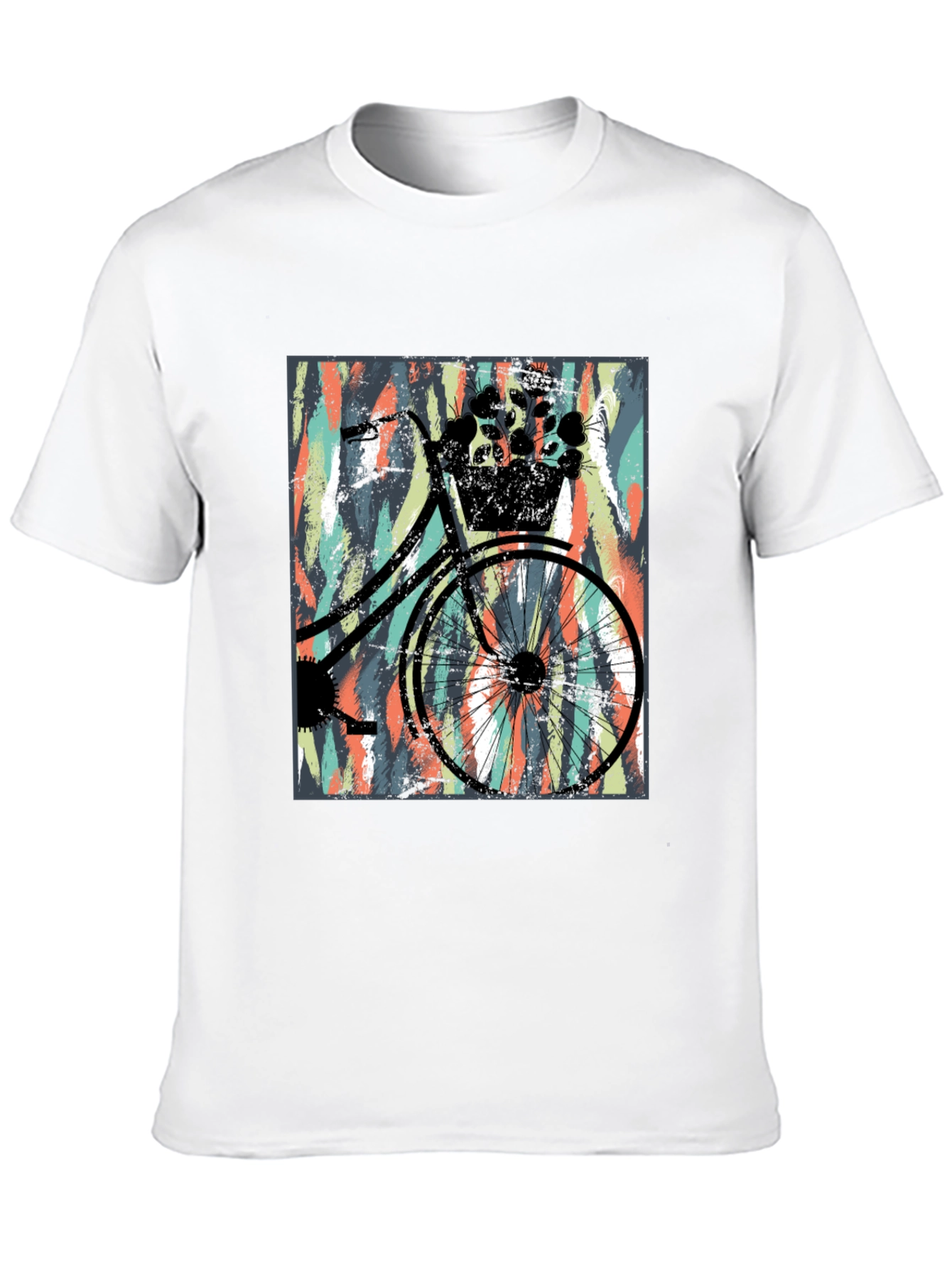 Stylish Black T-Shirt with Bicycle Graphic