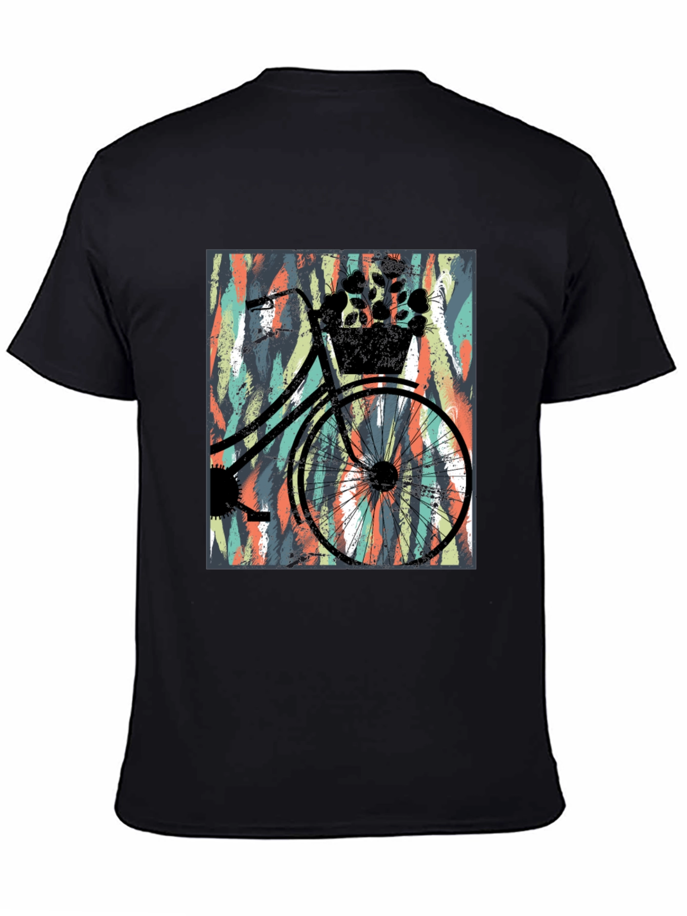 Stylish Black T-Shirt with Bicycle Graphic