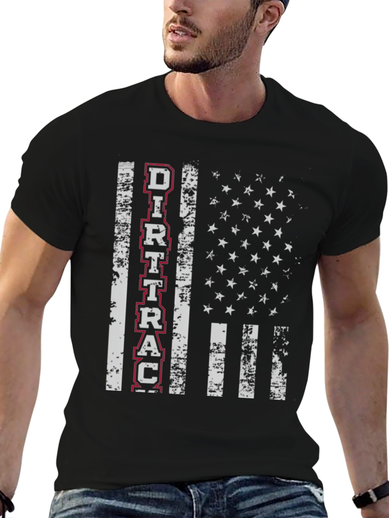 Dirt Track Flag Graphic Tee - Racing Fan Apparel