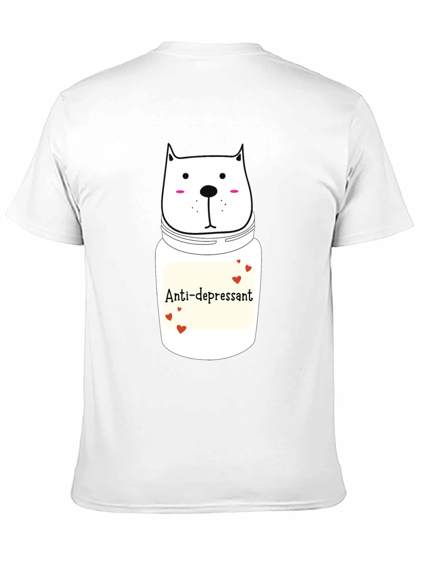 Anti-Depressant Cat Graphic Tee - Black Cotton Comfort