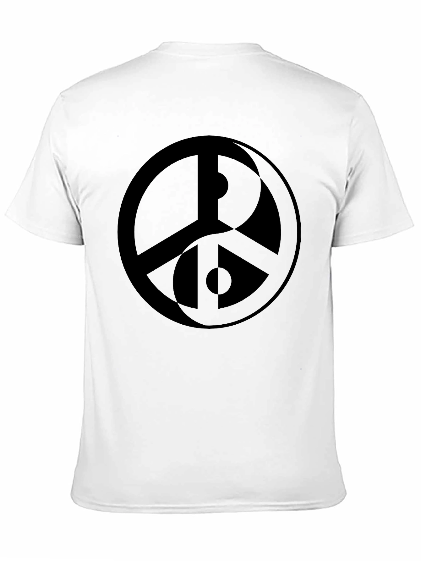 Yin-Yang Peace Symbol T-Shirt -  Stylish Black Cotton Tee