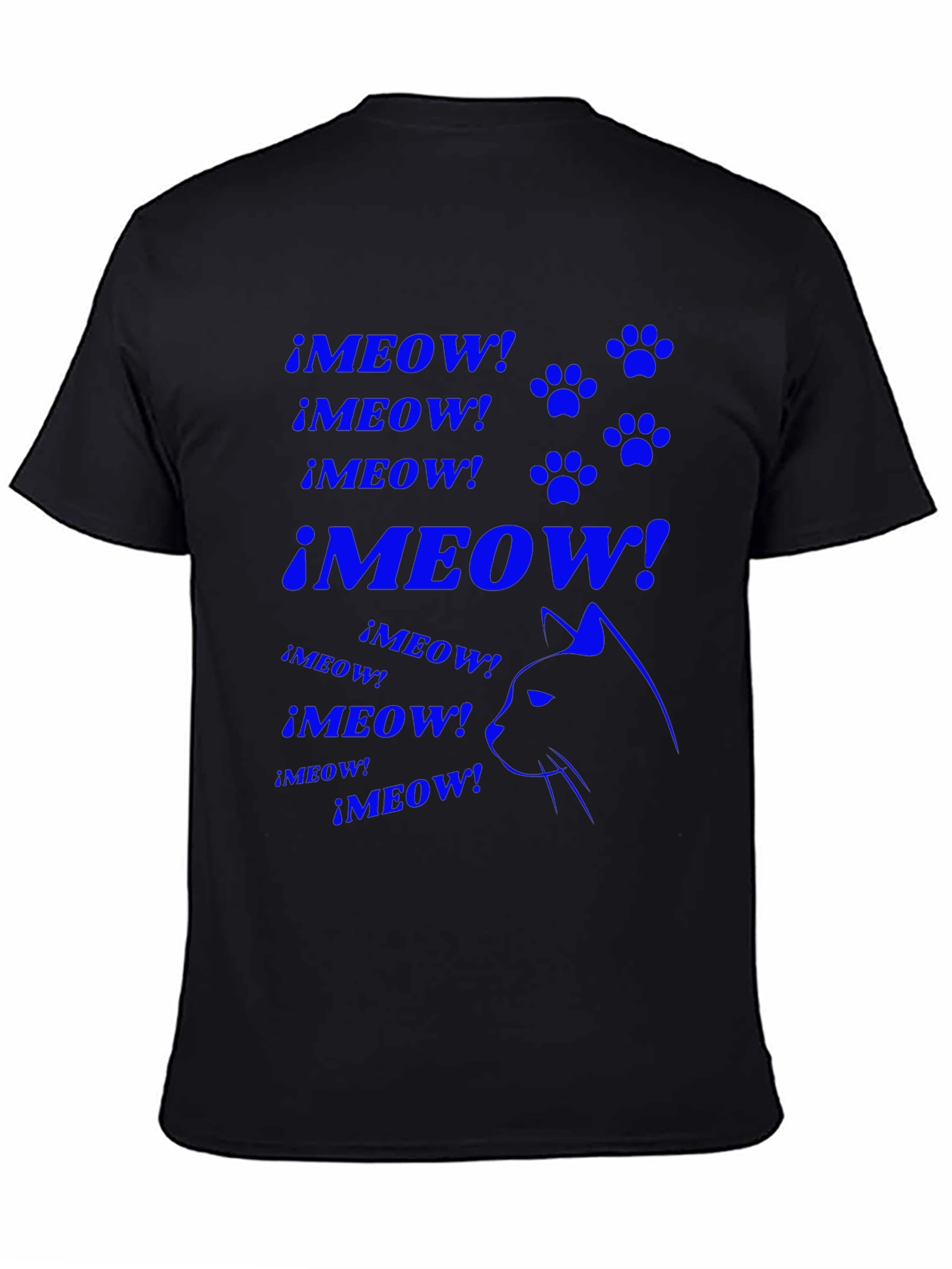 Meow Cat Lover T-Shirt - Black