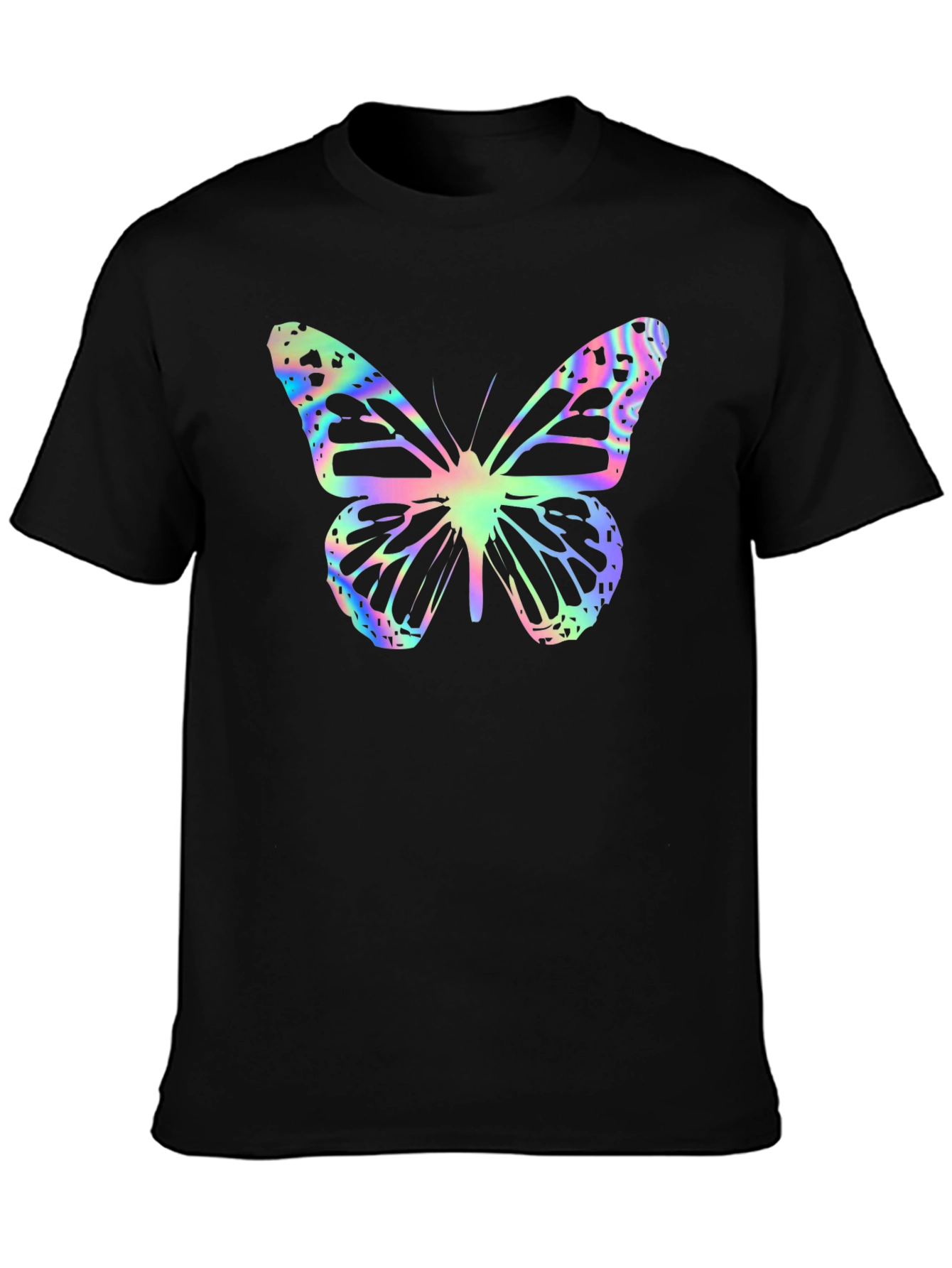 Butterfly Print Black T-Shirt