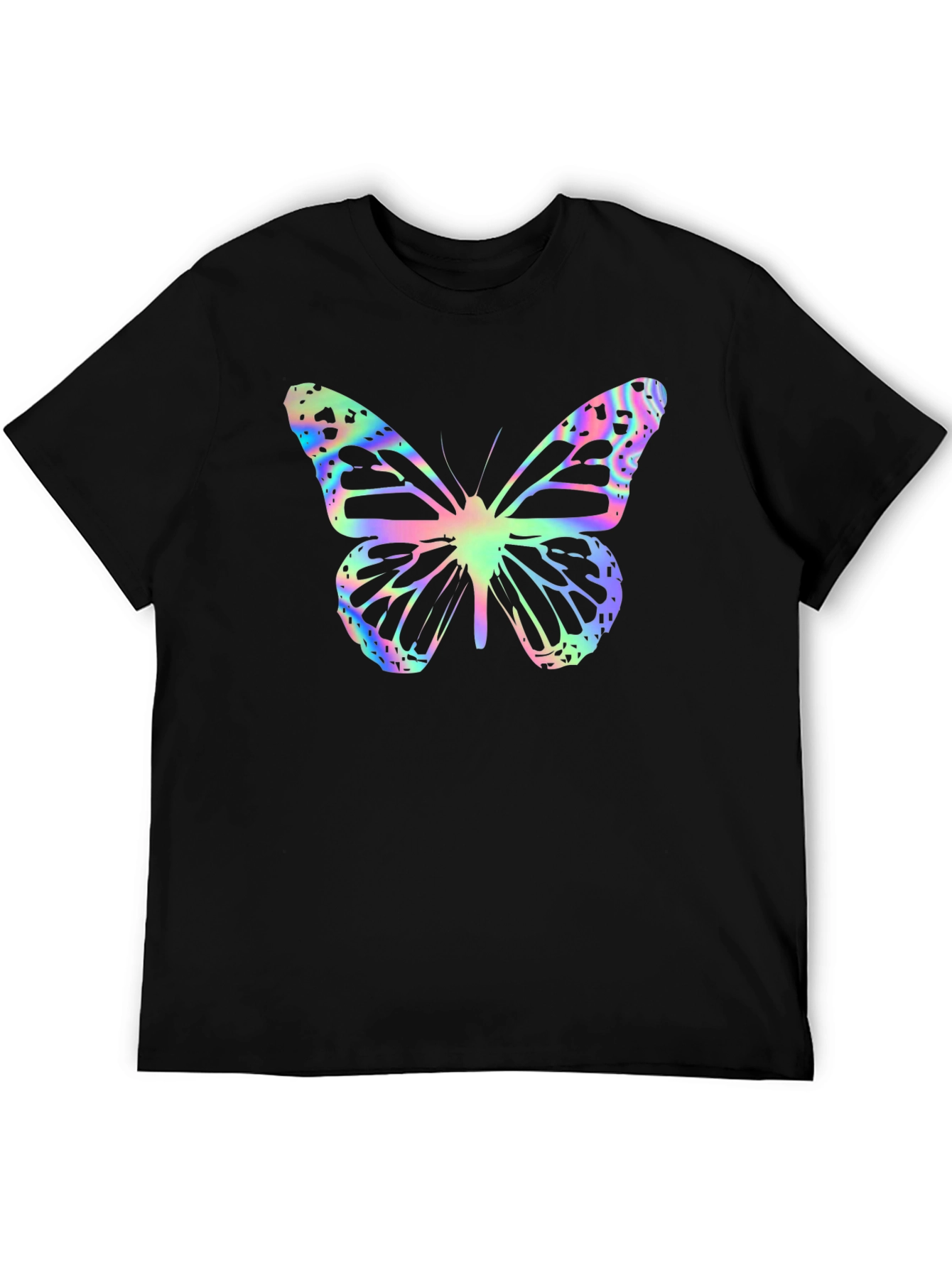 Butterfly Print Black T-Shirt