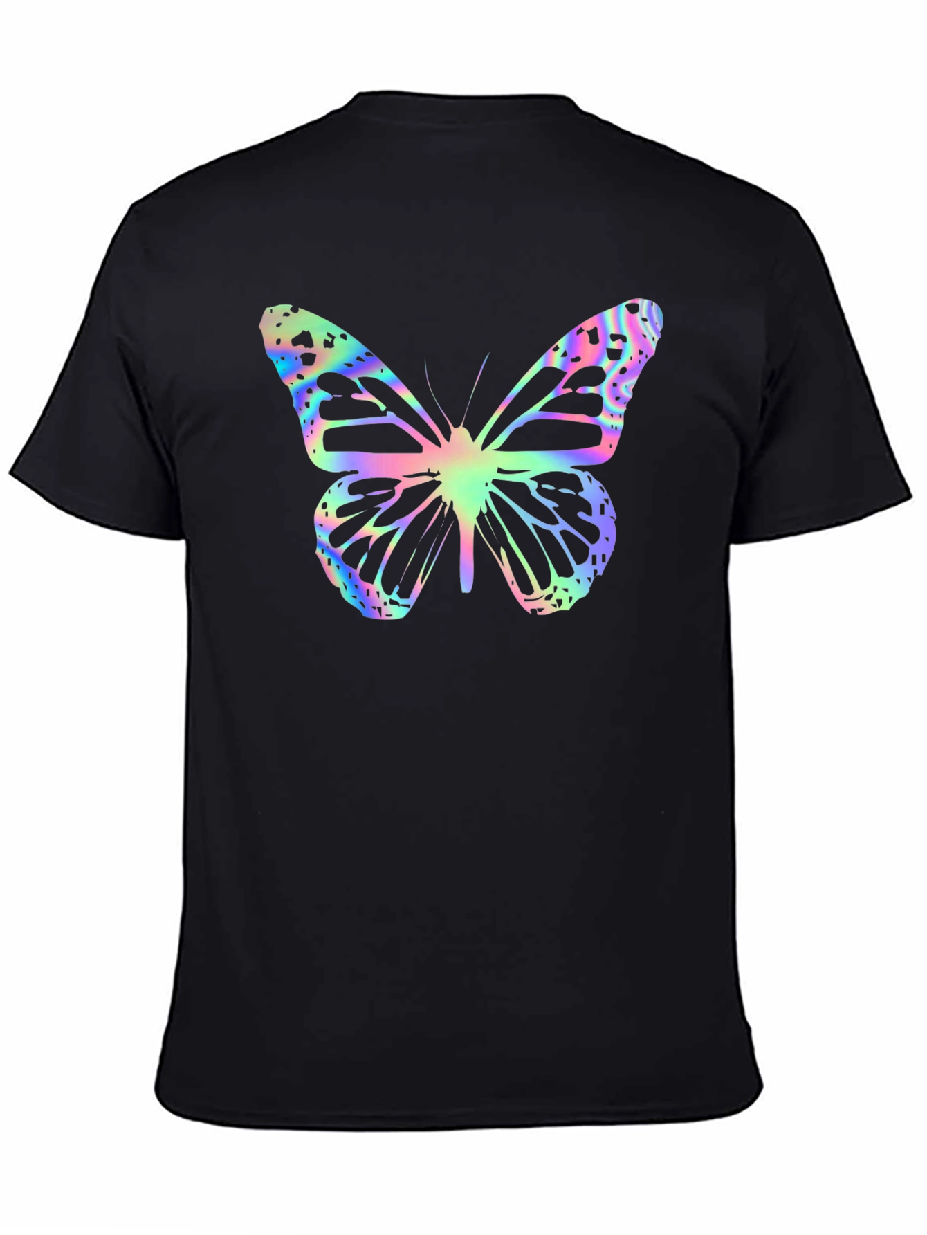 Butterfly Print Black T-Shirt