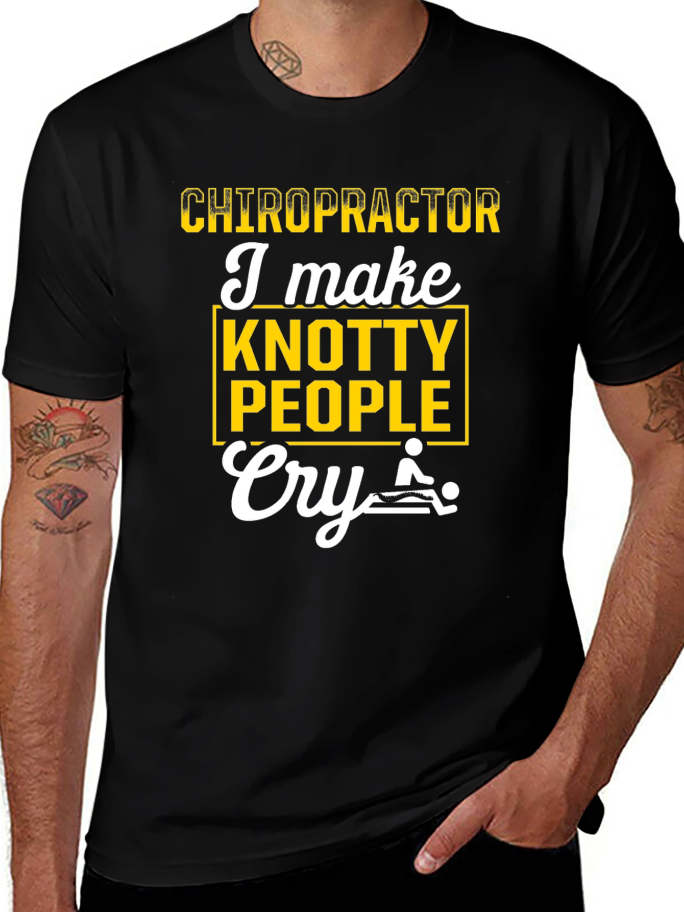 Chiropractor Knotty People Cry Graphic T-Shirt