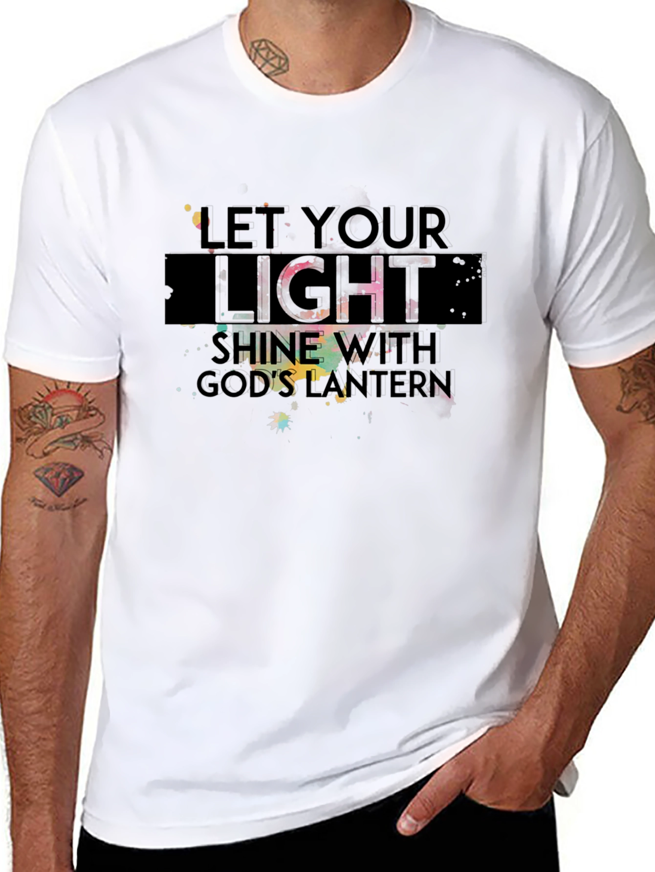 Inspirational Graphic Tee - Let Your Light Shine