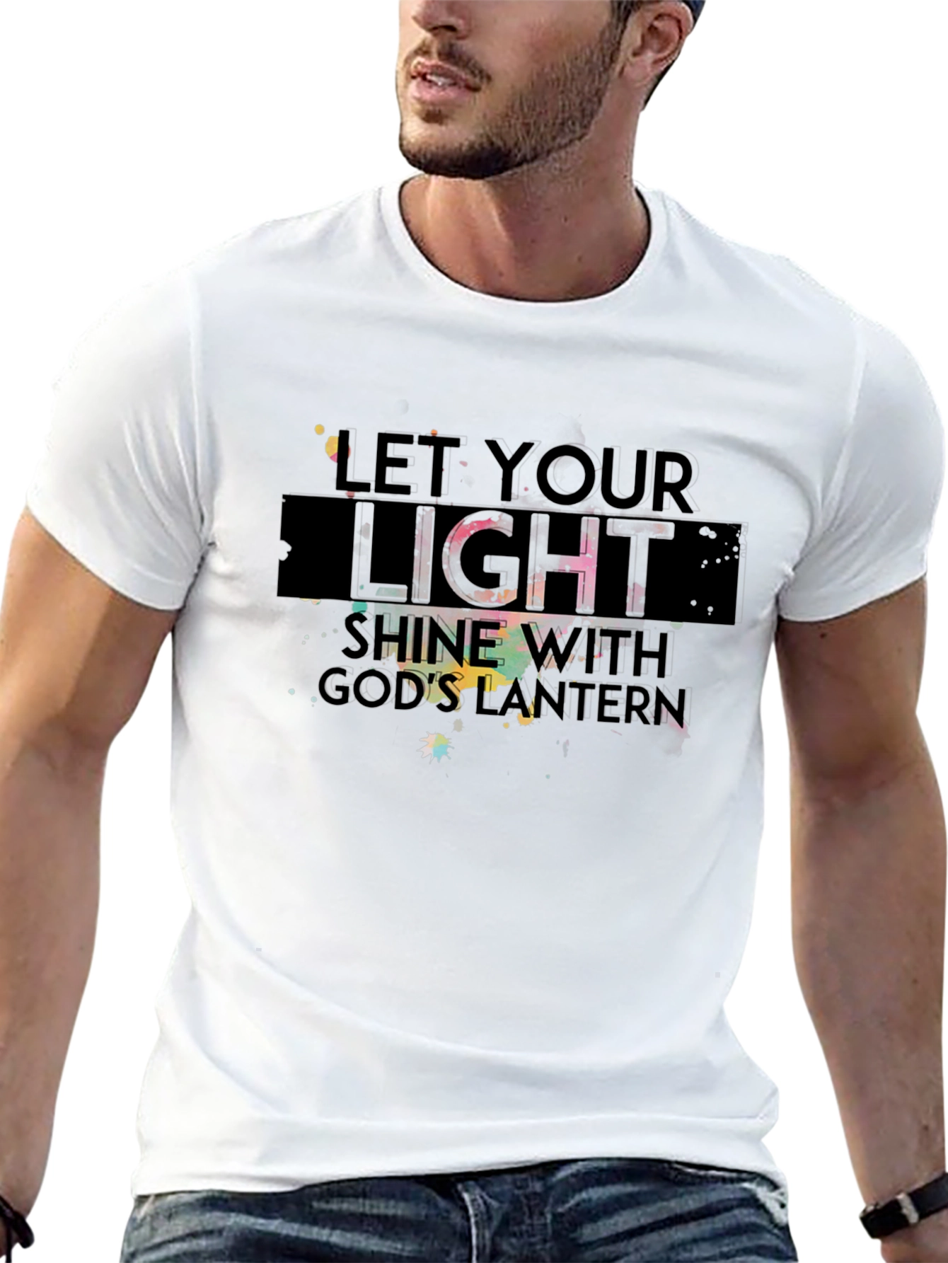 Inspirational Graphic Tee - Let Your Light Shine