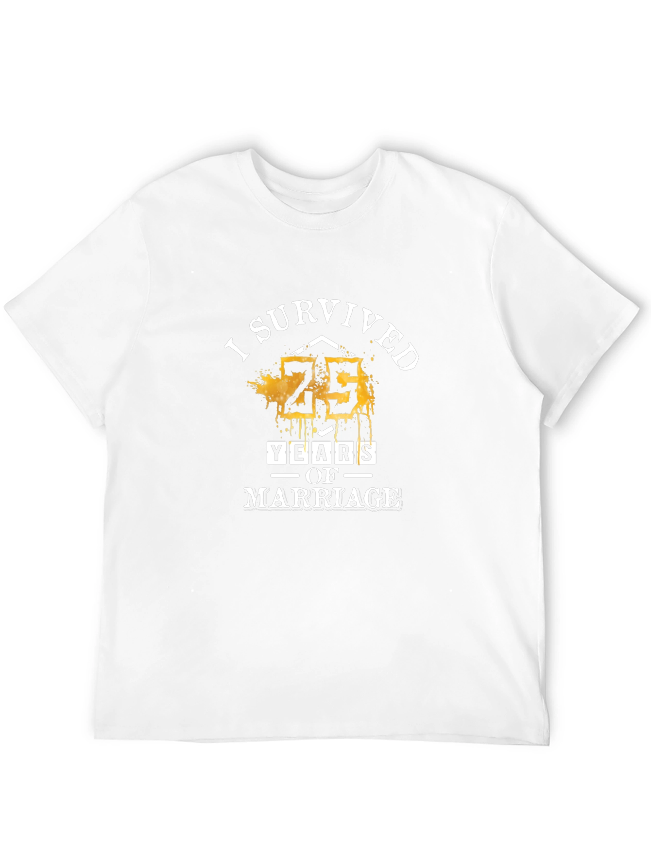 I Survived 25 Years of Marriage Black T-Shirt