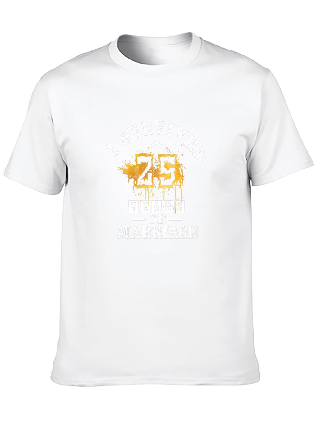 I Survived 25 Years of Marriage Black T-Shirt