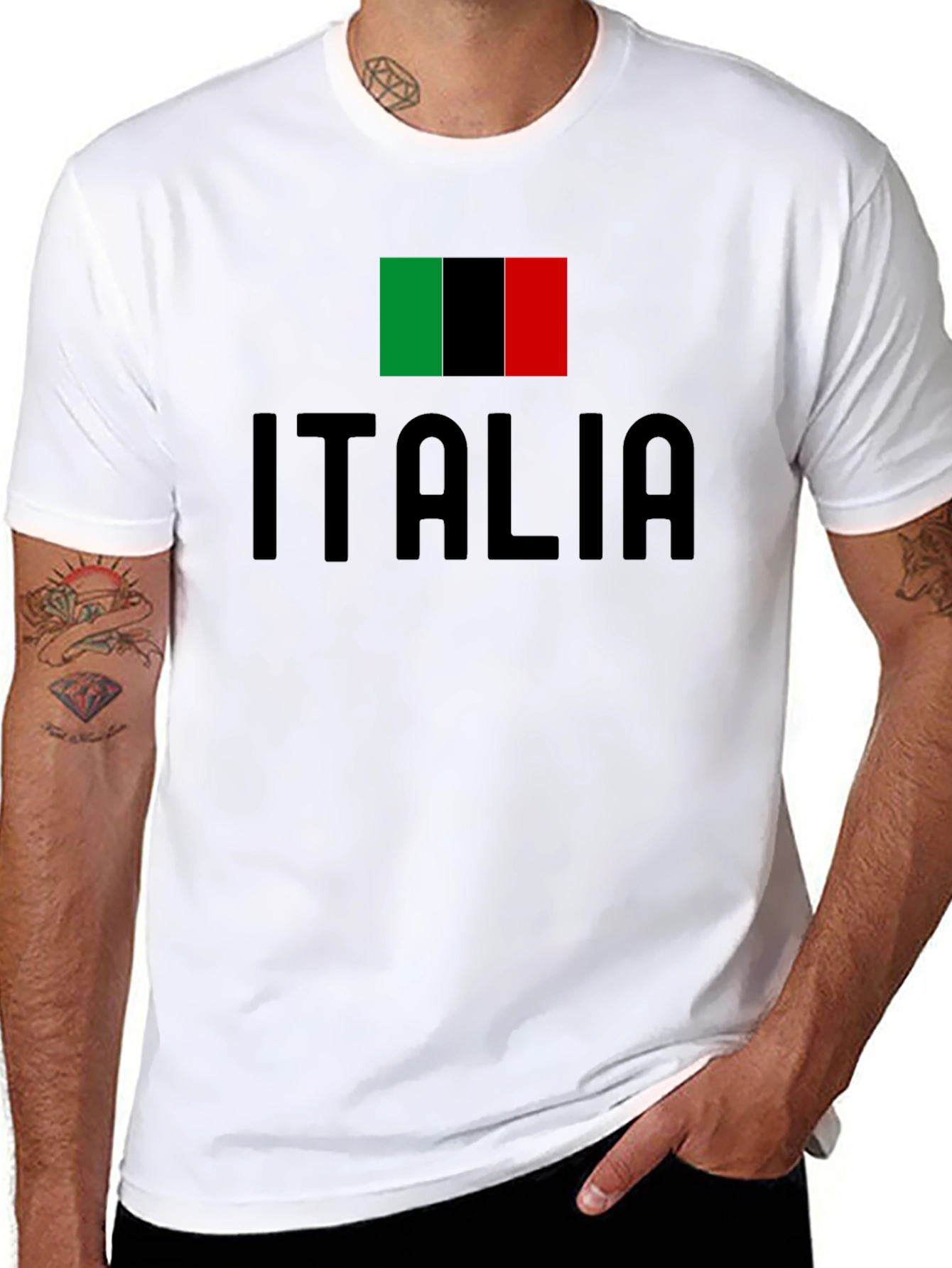 Italia Flag T-Shirt - Black Italian Pride Tee
