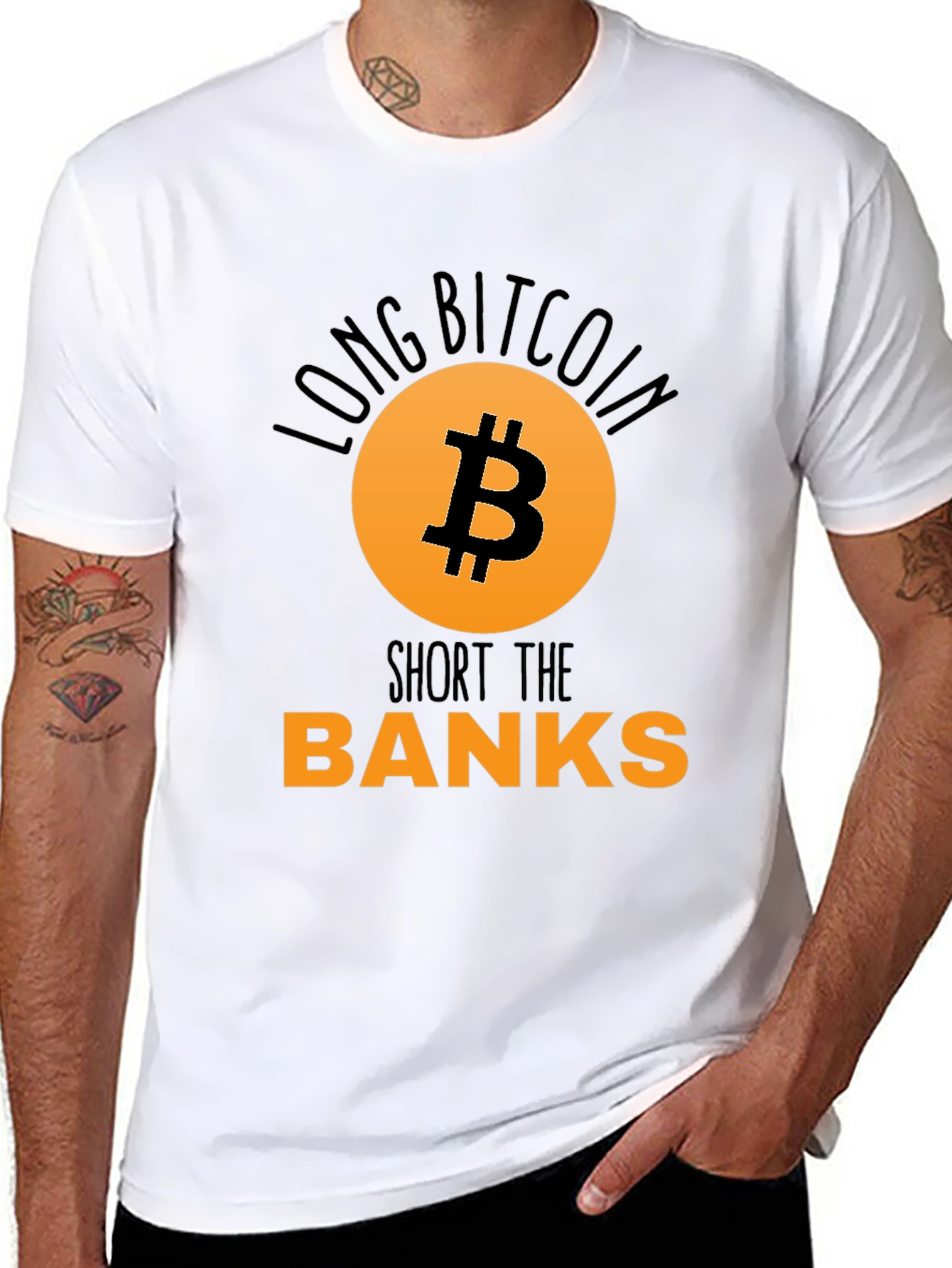Long Bitcoin Short the Banks T-Shirt