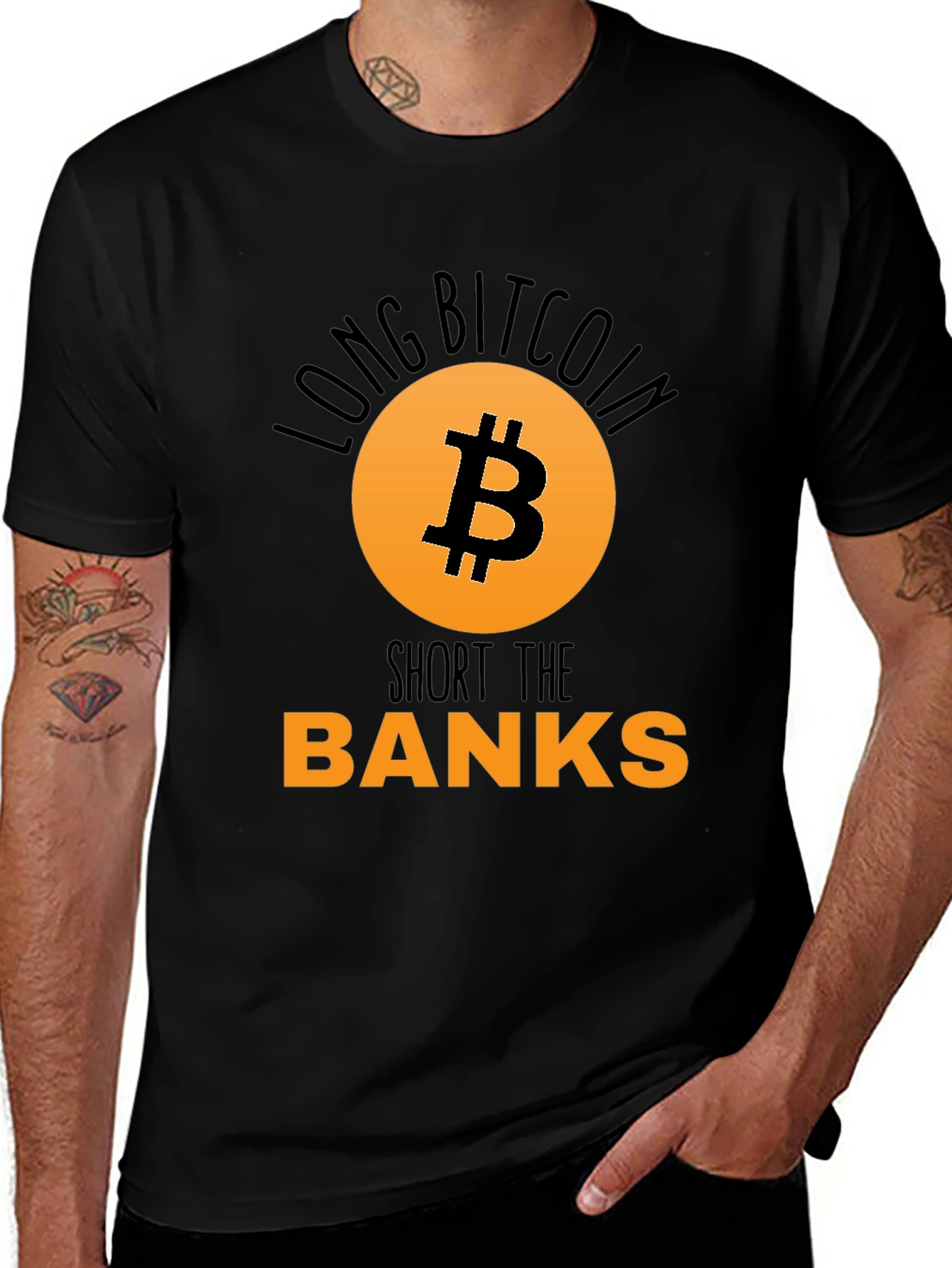 Long Bitcoin Short the Banks T-Shirt