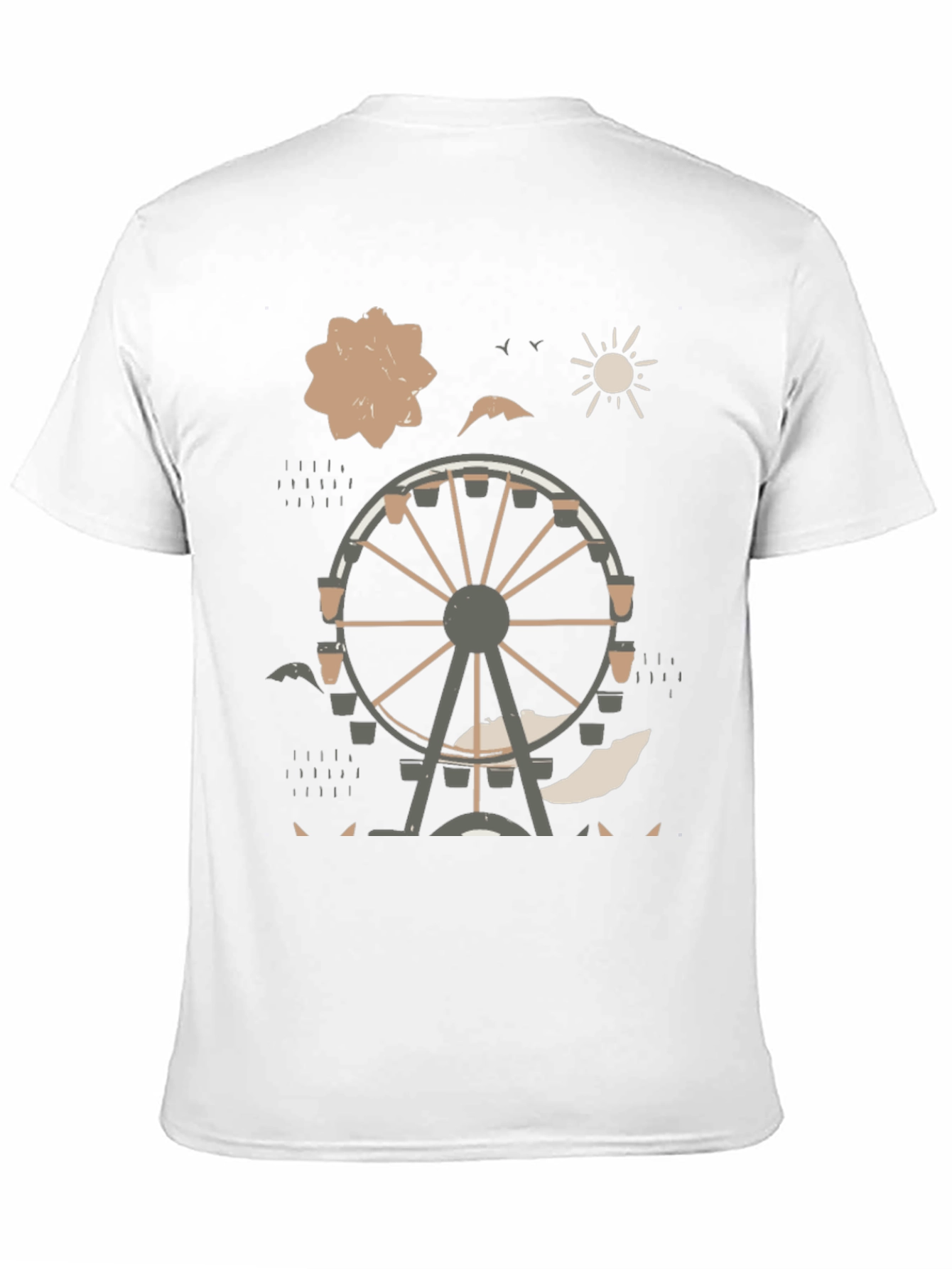Ferris Wheel Graphic Tee - Urban Style Black Cotton