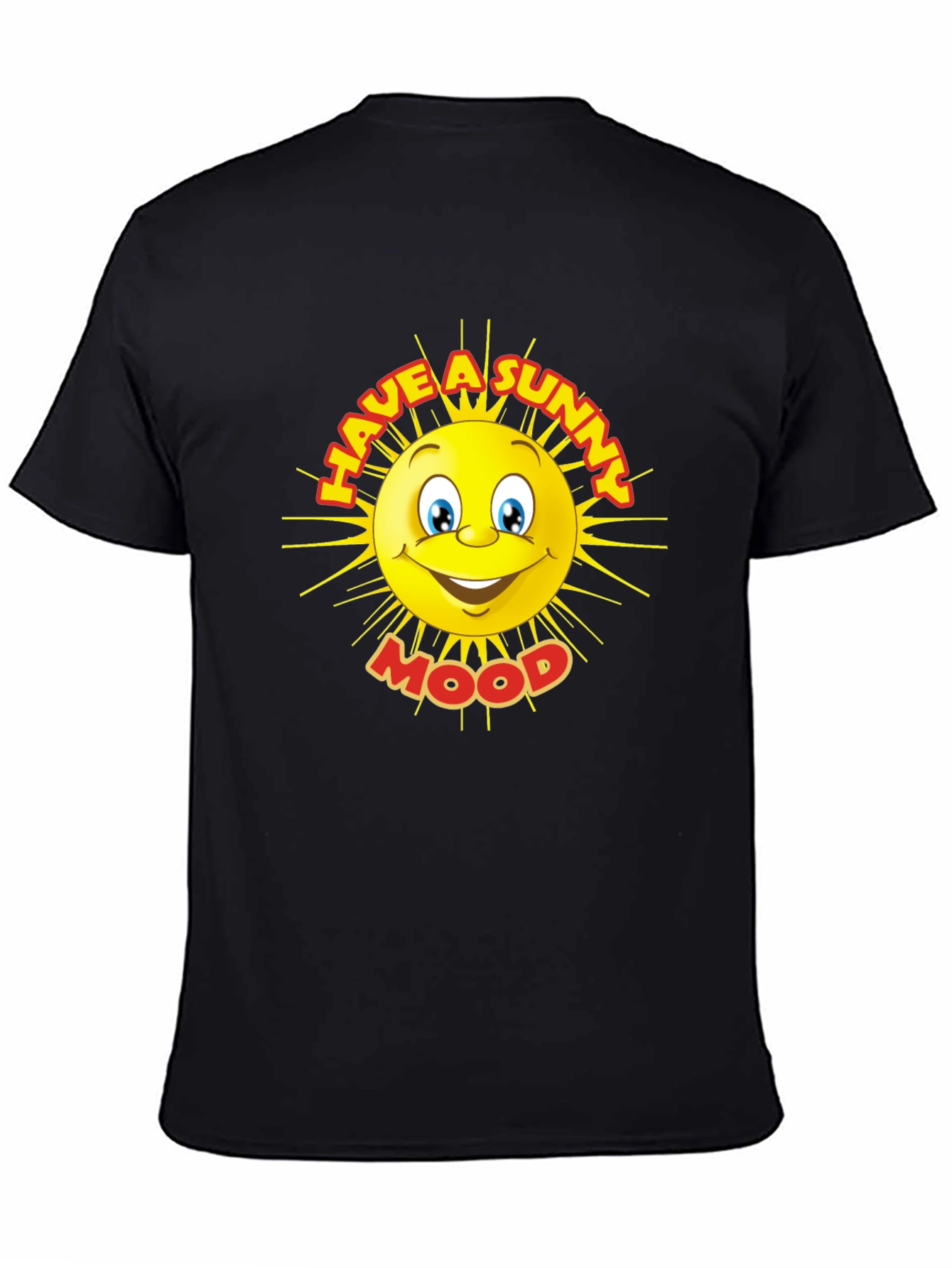 Sunny Mood Graphic Tee - Black Cotton T-Shirt