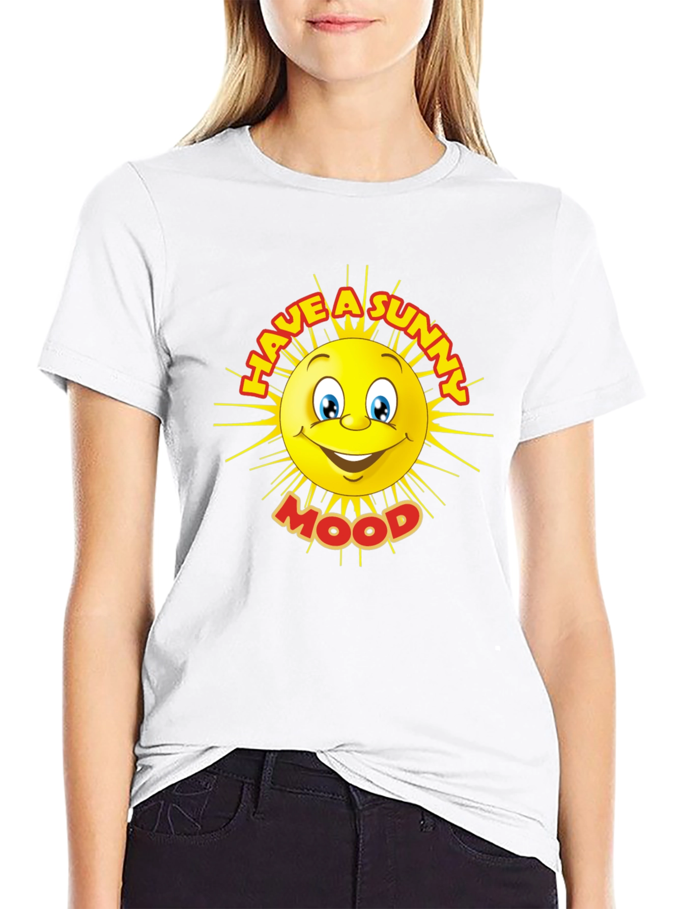 Sunny Mood Graphic Tee - Black Cotton T-Shirt