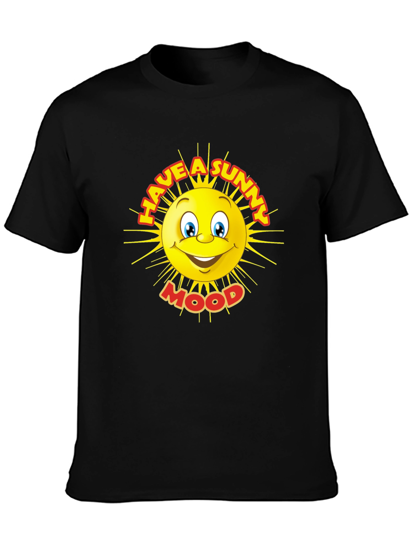 Sunny Mood Graphic Tee - Black Cotton T-Shirt