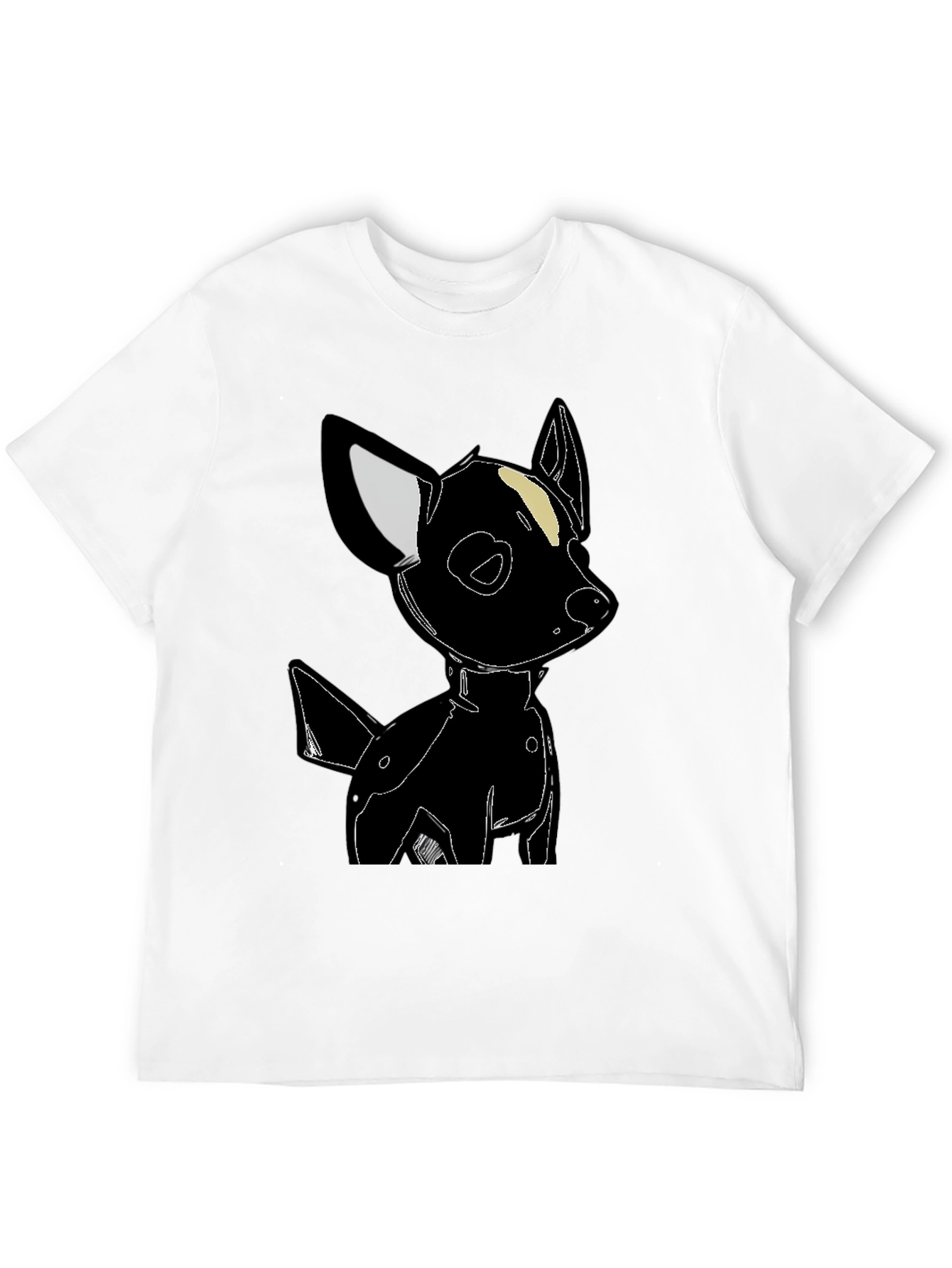 Black Dog Graphic Tee - Cute Cartoon Style