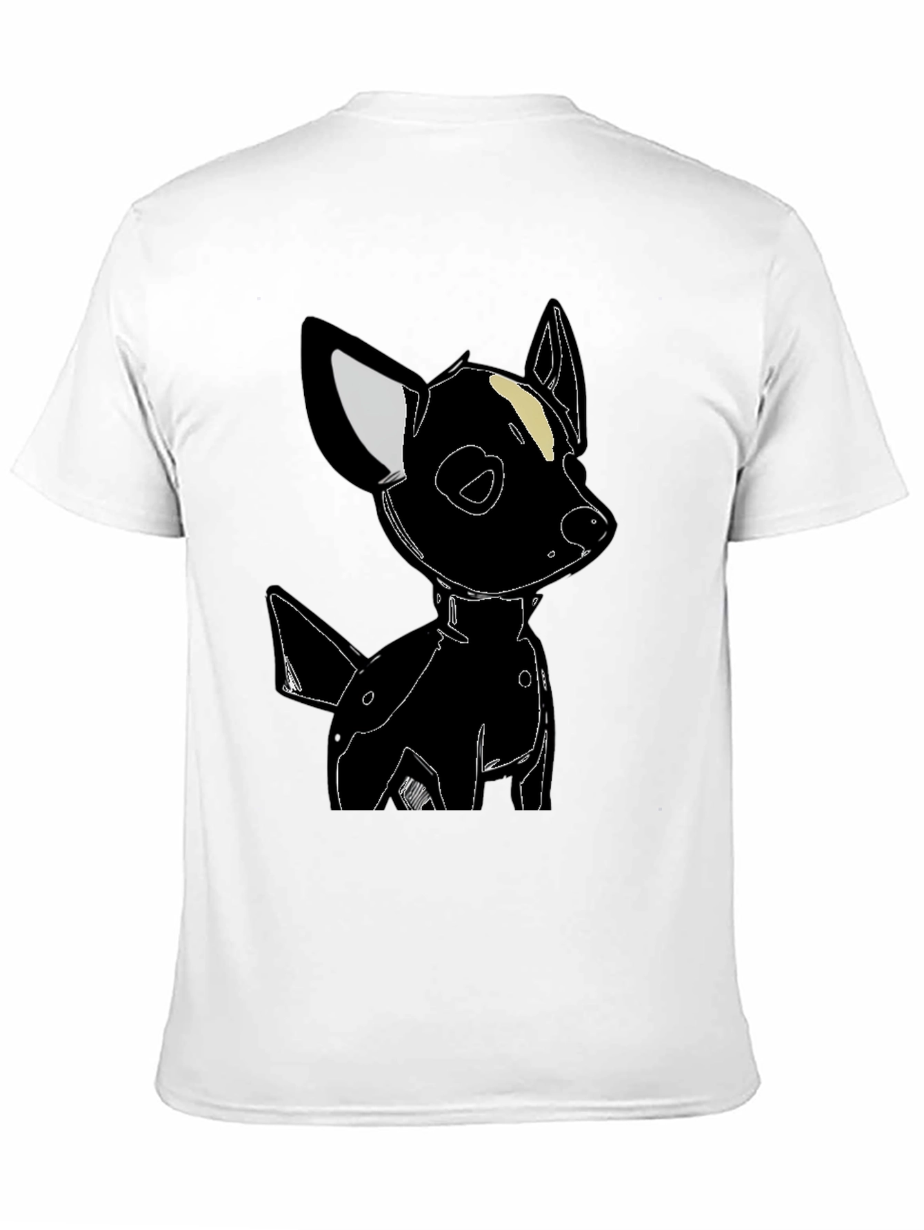 Black Dog Graphic Tee - Cute Cartoon Style