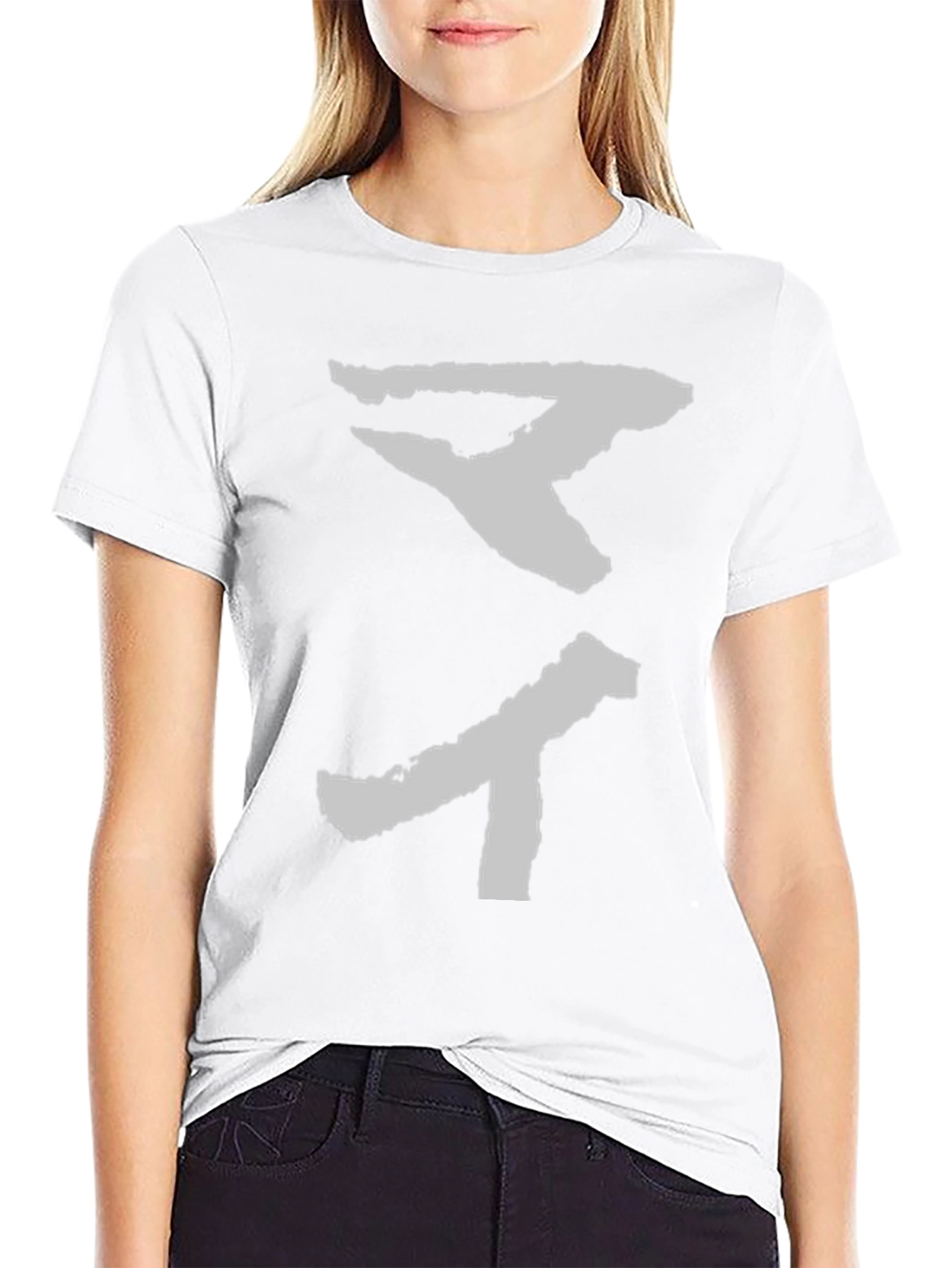 Black T-Shirt with Abstract Graphic Print