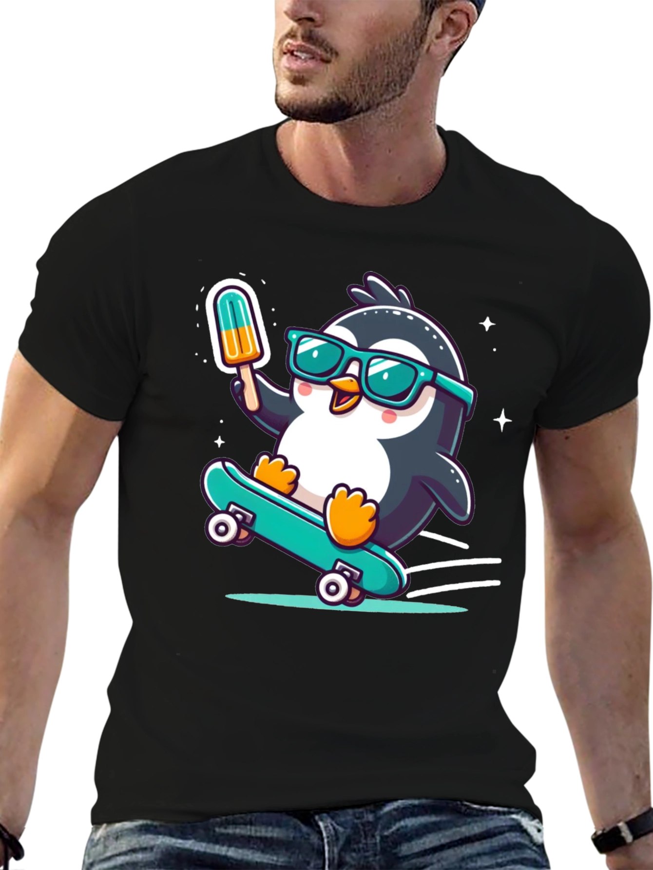 Skateboarding Penguin T-Shirt