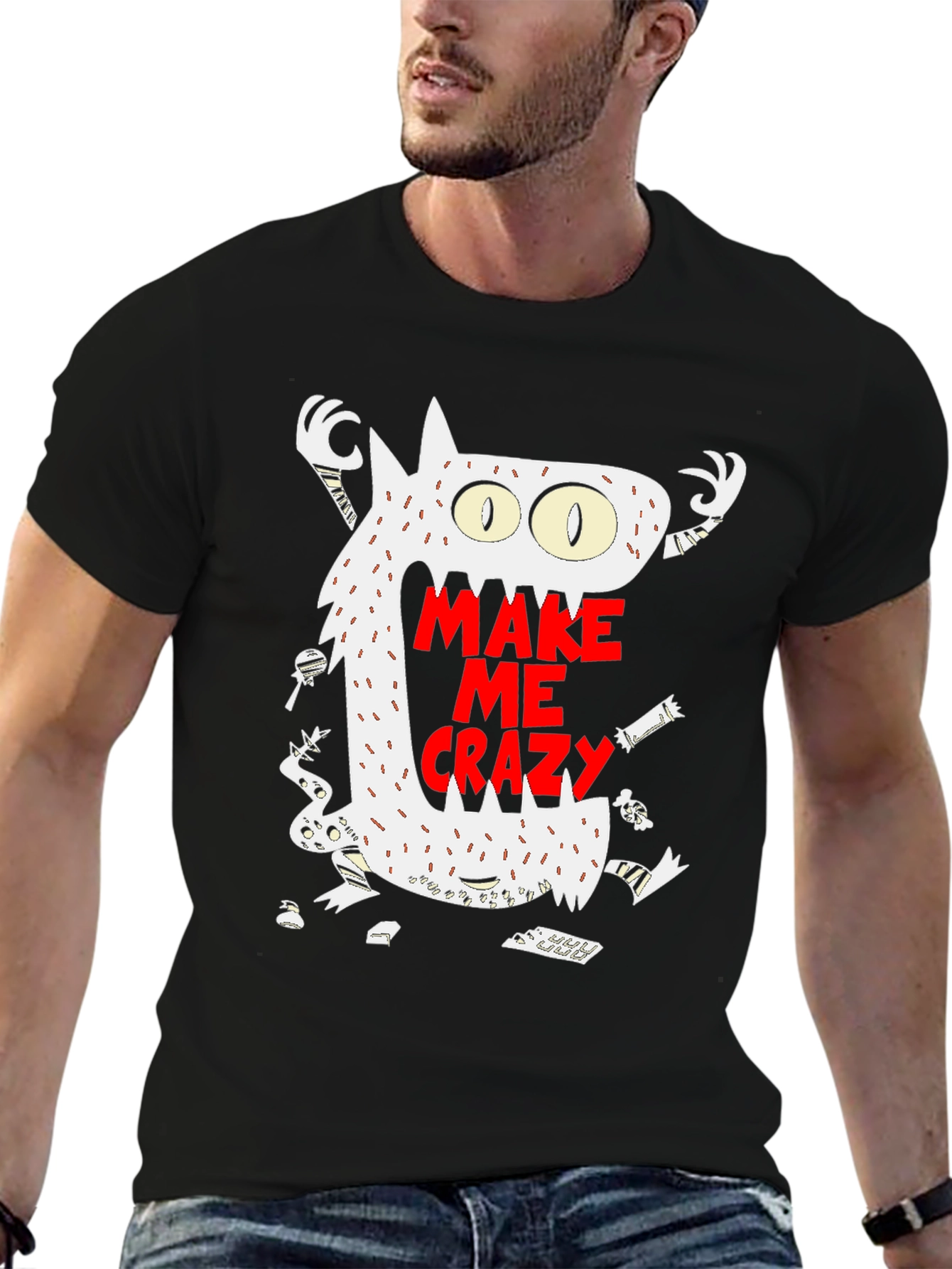 Make Me Crazy Graphic T-Shirt - Black