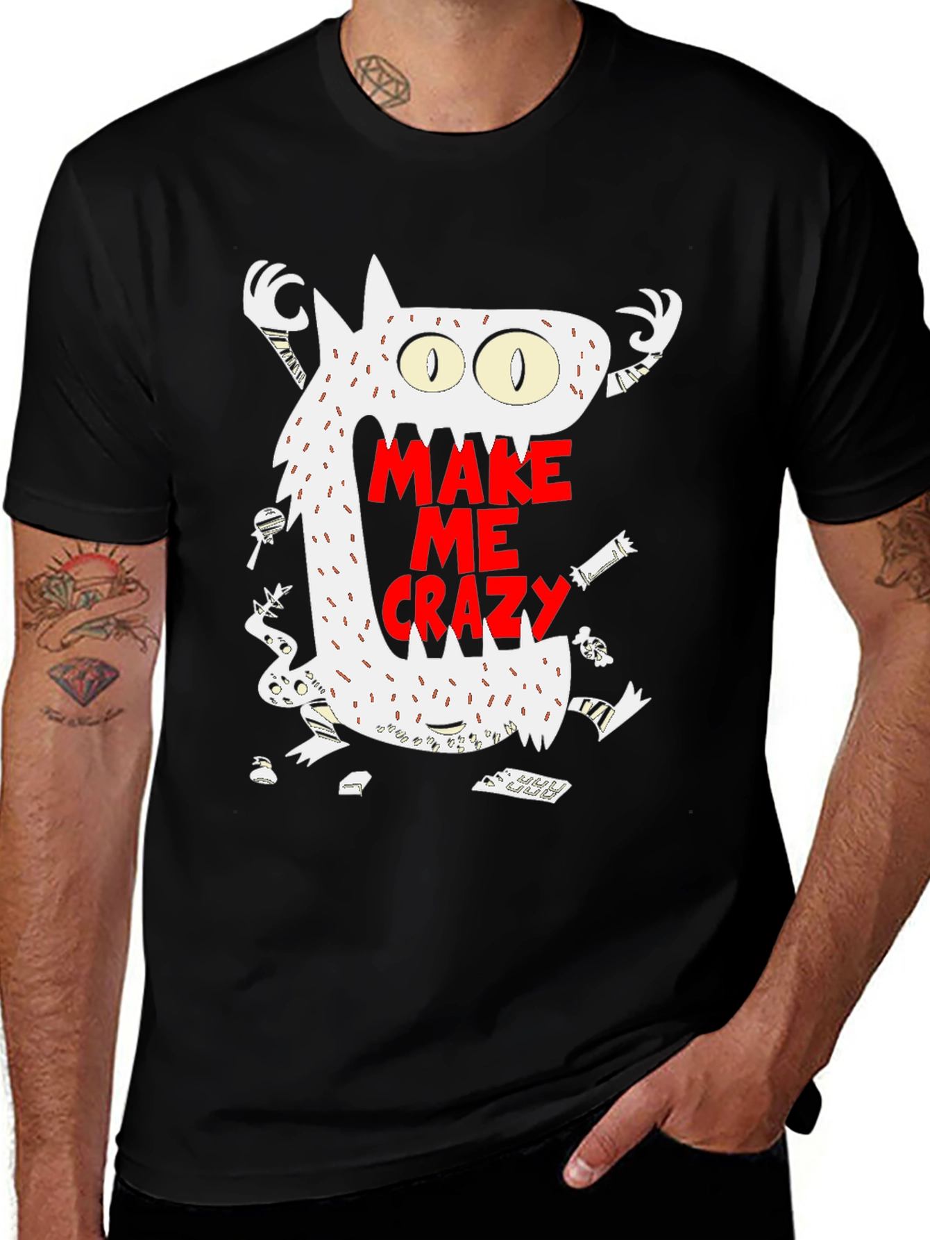 Make Me Crazy Graphic T-Shirt - Black