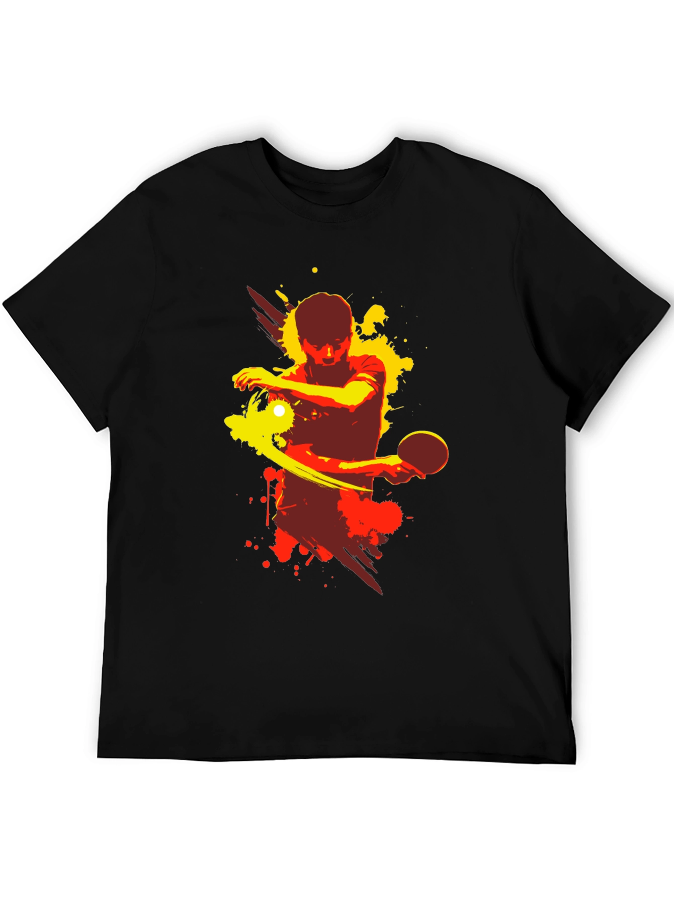 Table Tennis Graphic Tee - Sporty Black T-Shirt