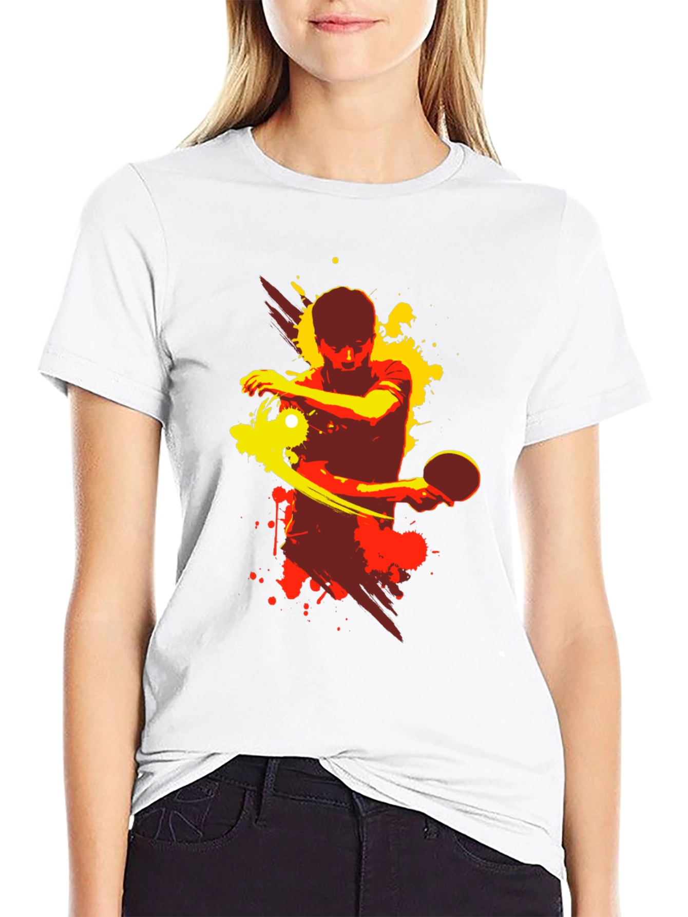 Table Tennis Graphic Tee - Sporty Black T-Shirt