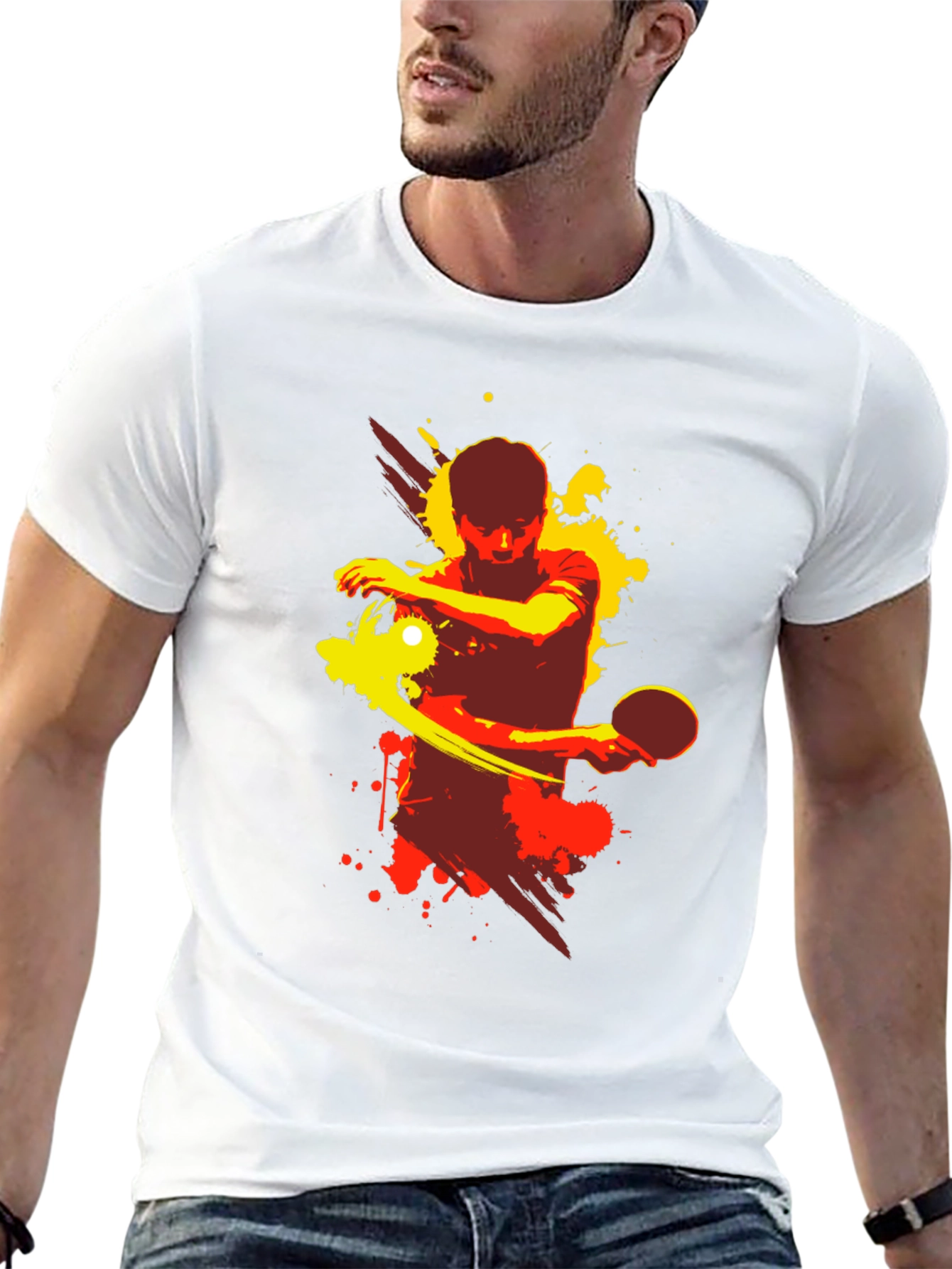 Table Tennis Graphic Tee - Sporty Black T-Shirt
