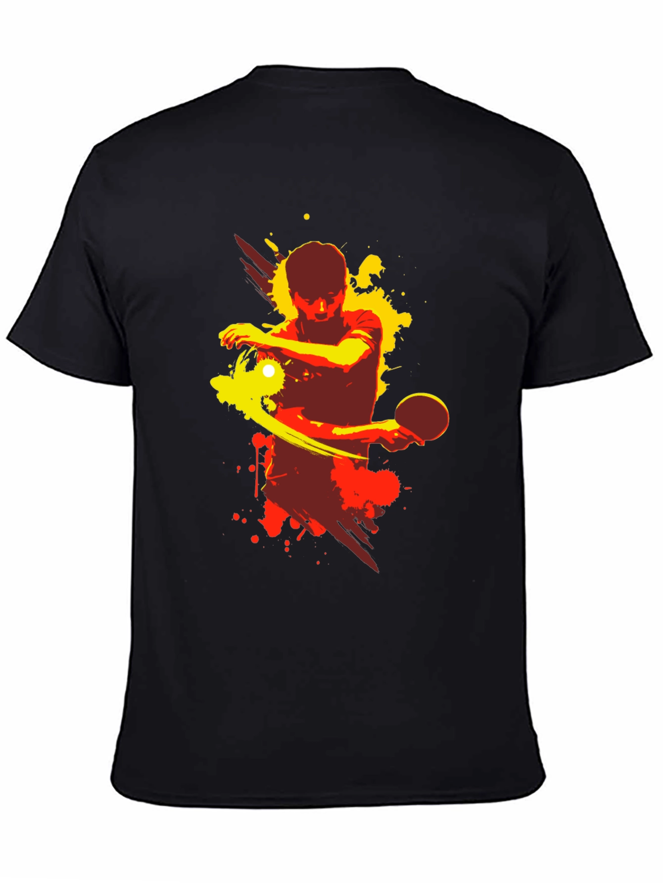 Table Tennis Graphic Tee - Sporty Black T-Shirt