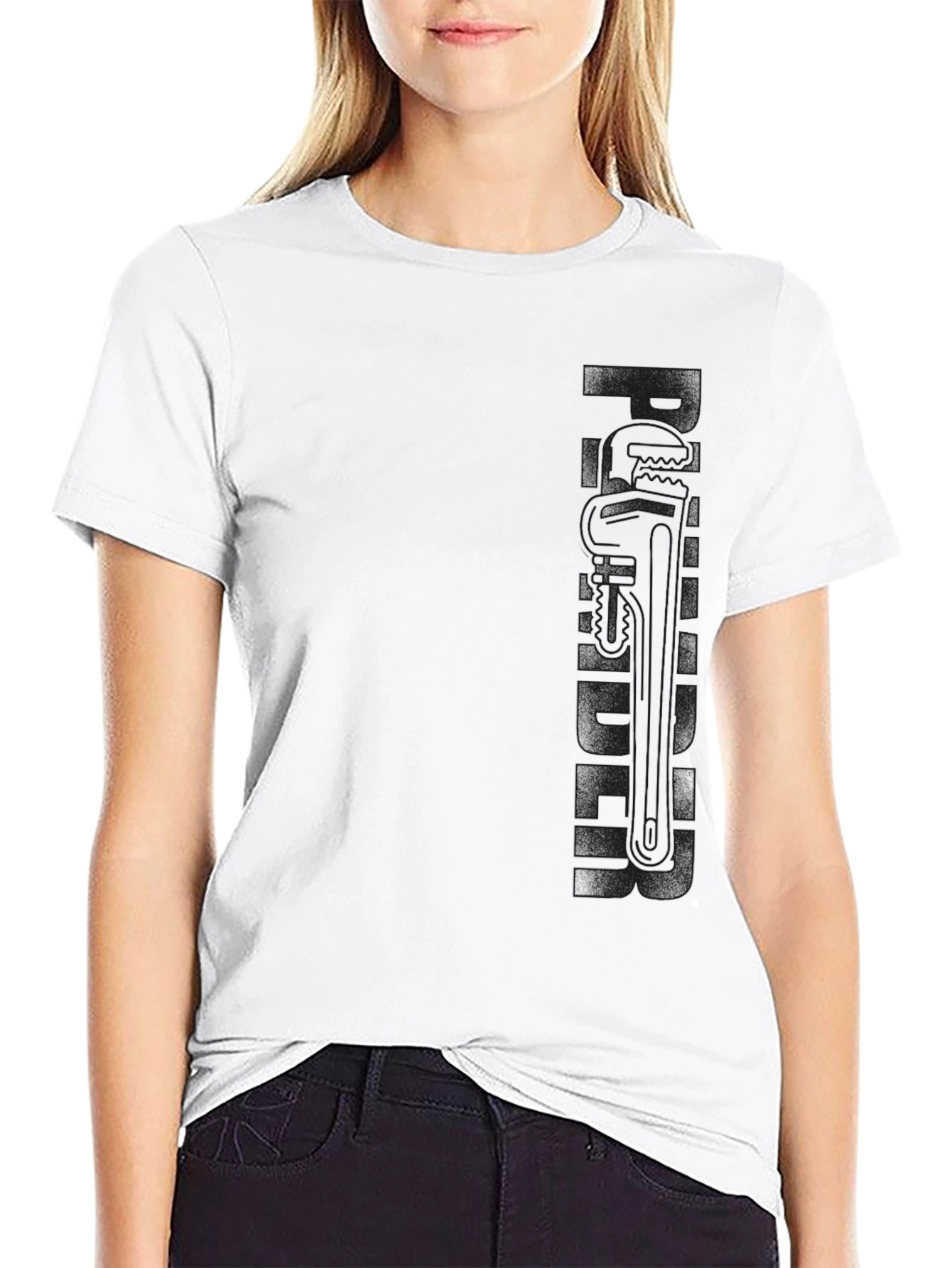 Black Plumber Graphic Print T-Shirt