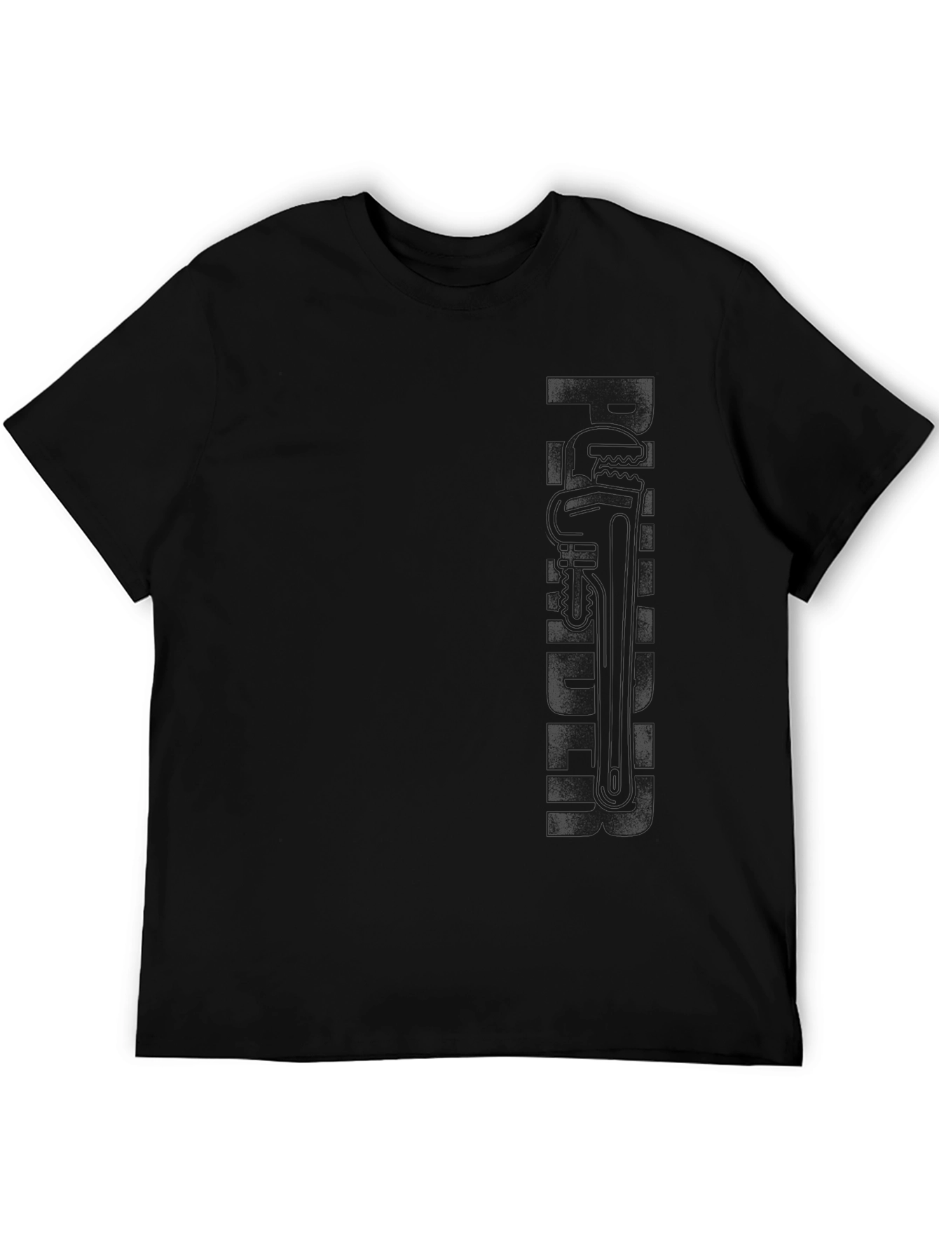 Black Plumber Graphic Print T-Shirt