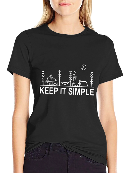 Keep It Simple Camping Graphic Tee - Black