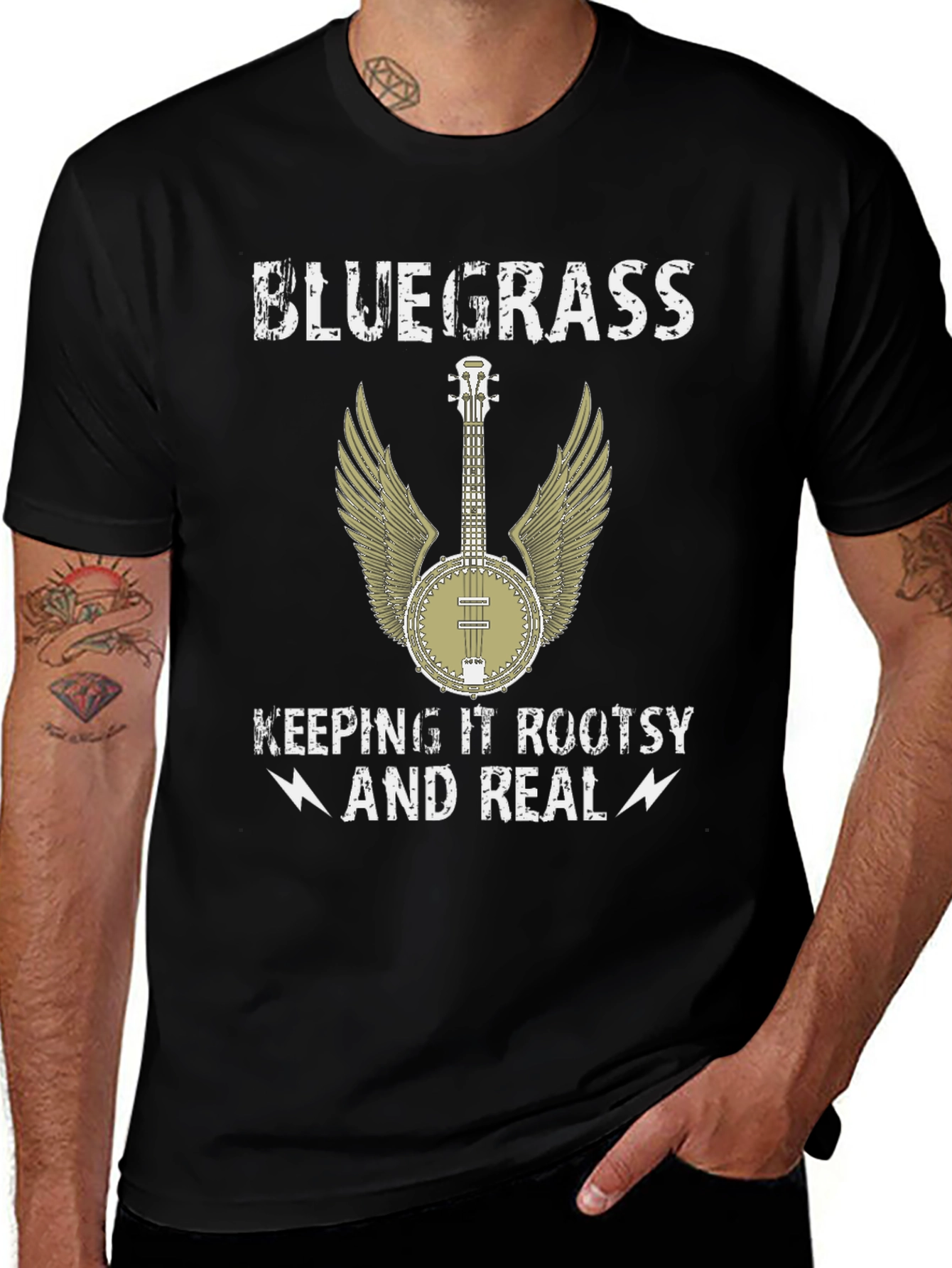 Bluegrass Music T-Shirt - Rooted and Real!