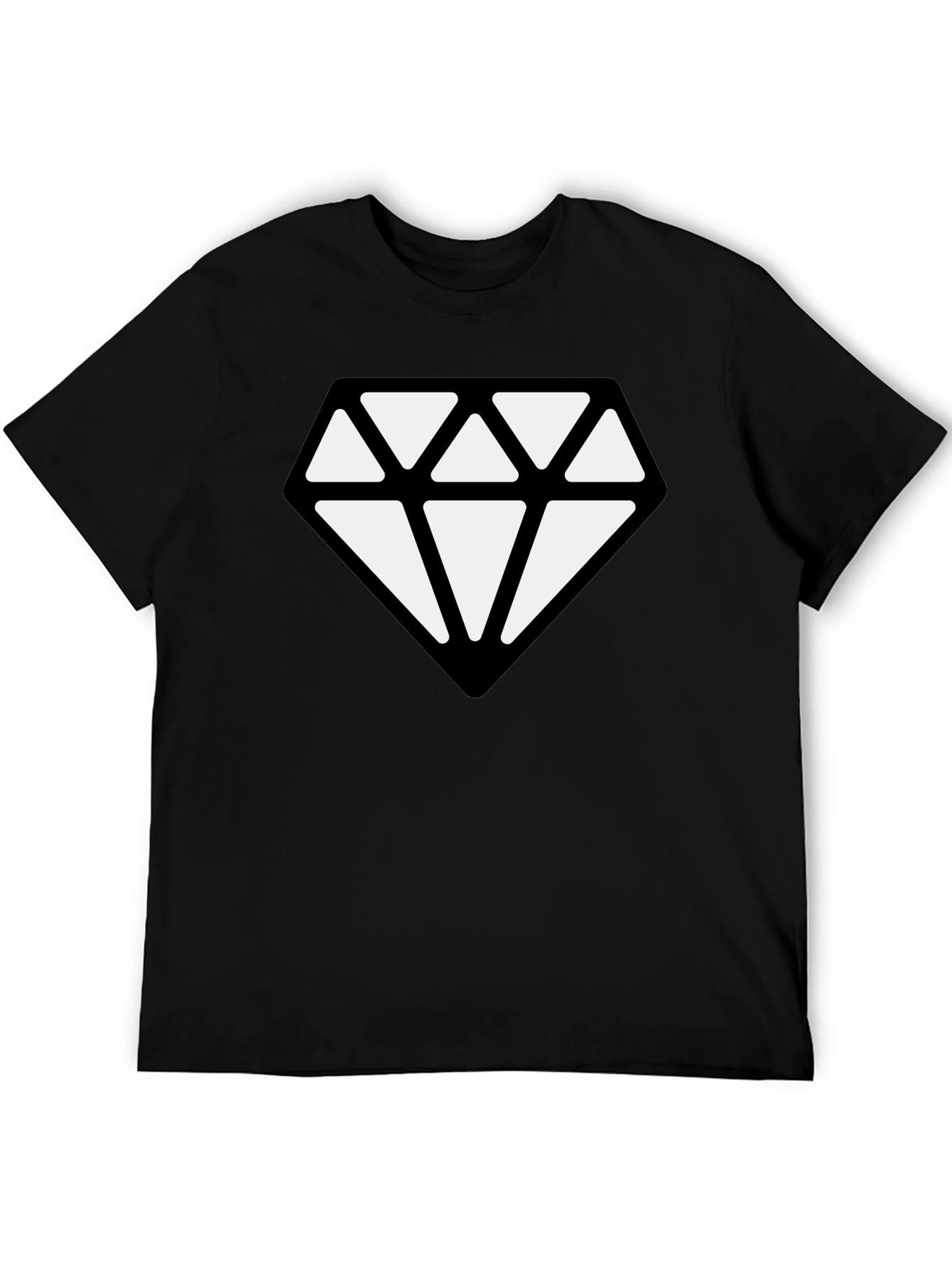 Diamond Graphic Black T-Shirt - Modern Style