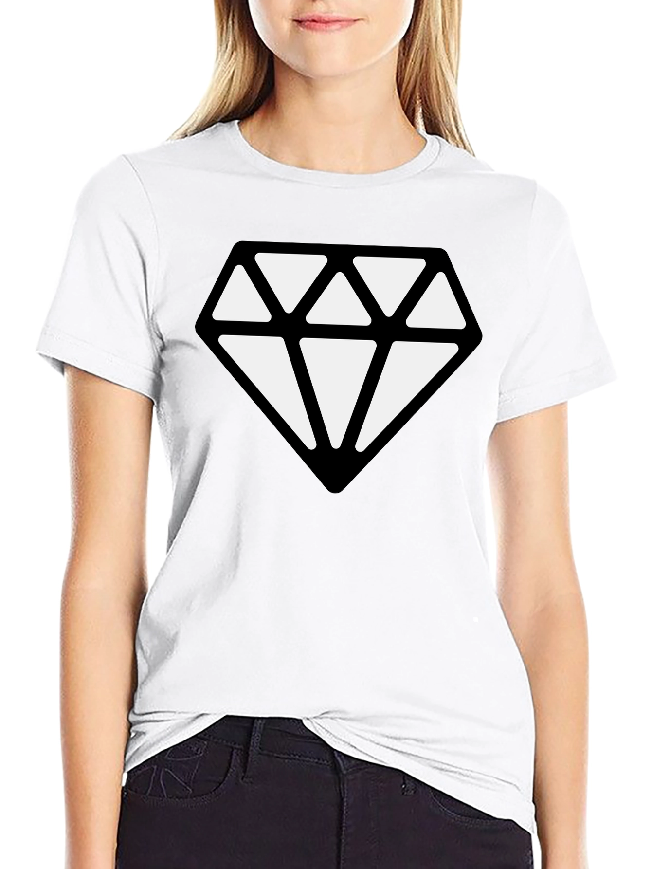 Diamond Graphic Black T-Shirt - Modern Style